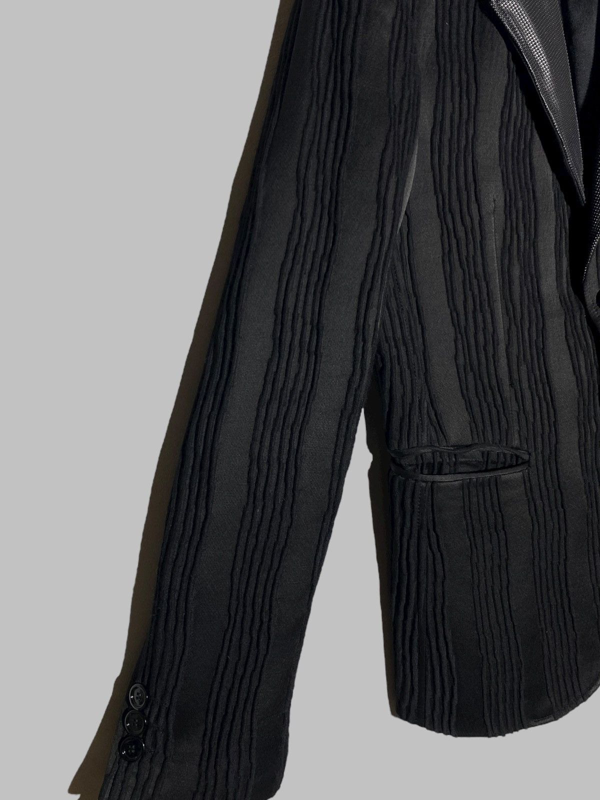 Emporio Armani Emporio Armani Johnny Line Jacquard Tailored Black Blazer Size 46R - 7 Thumbnail