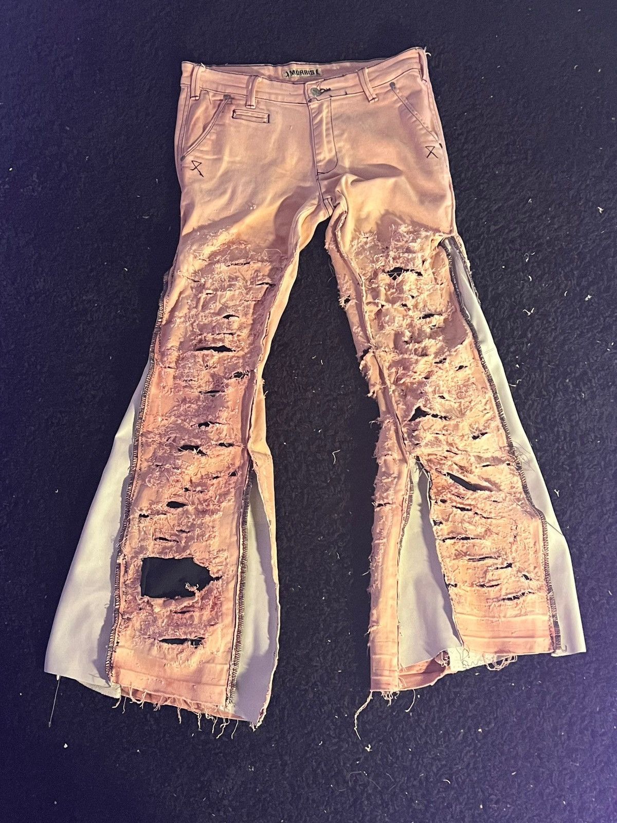 Japanese Brand PUNK Y2K OPIUM CUSTOM GOTH DISTRESSED CUSTOM JEANS LEATHER Size US 38 / EU 54 - 5 Thumbnail