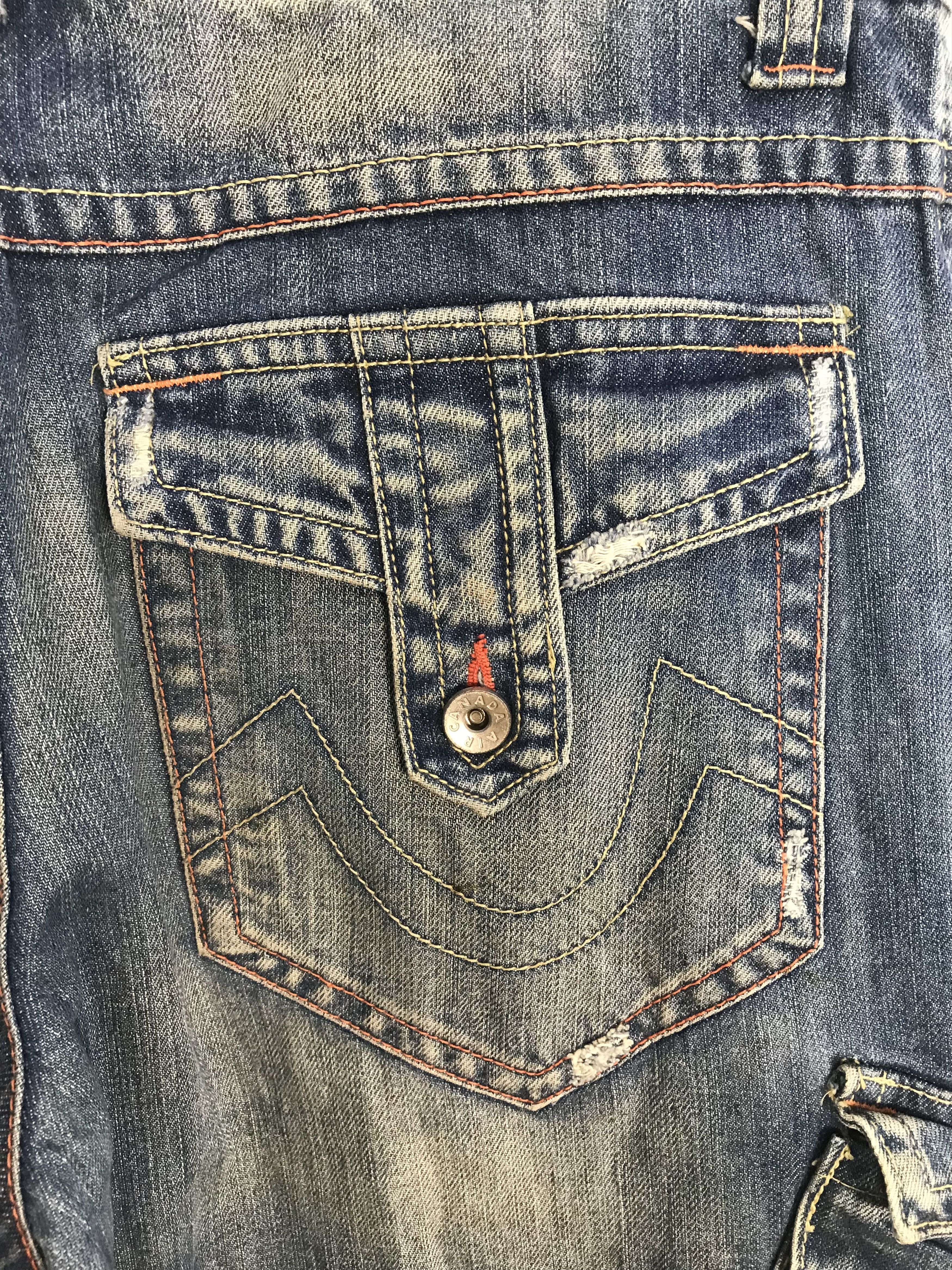 Other Air Canada Straight Cut Indigo Cargo Denim Jeans Size US 31 - 8 Thumbnail