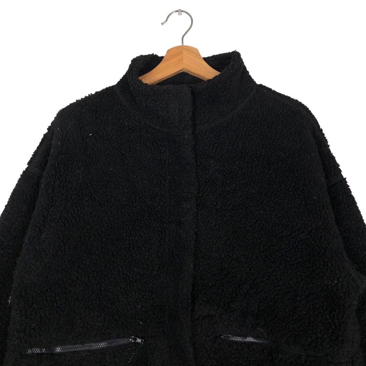 Japanese Brand 🔥Rich Black Vintage Fleece Jacket GU Japan Issey Miyake Size US XL / EU 56 / 4 - 3 Thumbnail