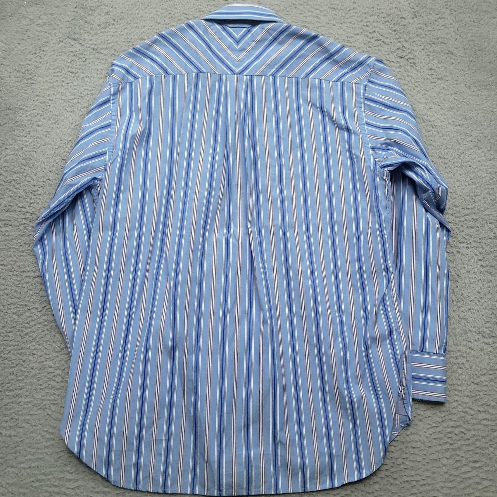 Tommy Hilfiger Tommy Hilfiger Shirt Mens Medium Blue Striped Button Up Long Sleeve Crest Logo Size US M / EU 48-50 / 2 - 5 Thumbnail