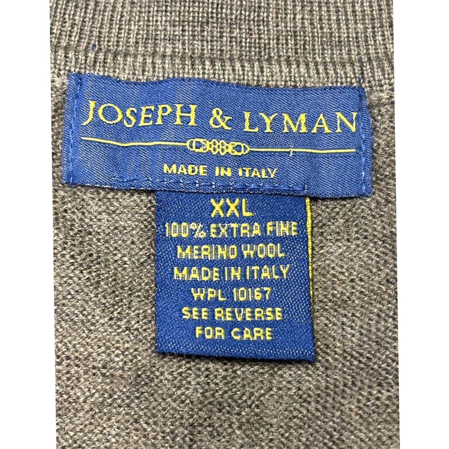Vintage Joseph & Lyman Sweater Mens XXL Gray V Neck Merino Wool Made in Italy Size US XXL / EU 58 / 5 - 2 Thumbnail