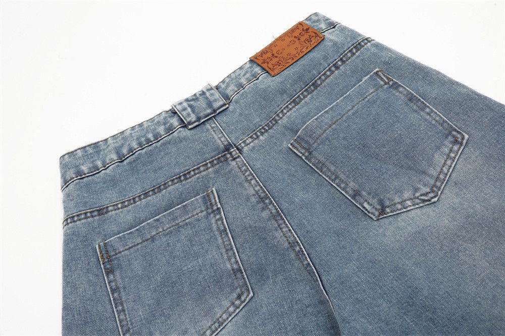 Jean Men's high street patchwork punk distressed washed jeans Size US 32 / EU 48 - 6 Thumbnail