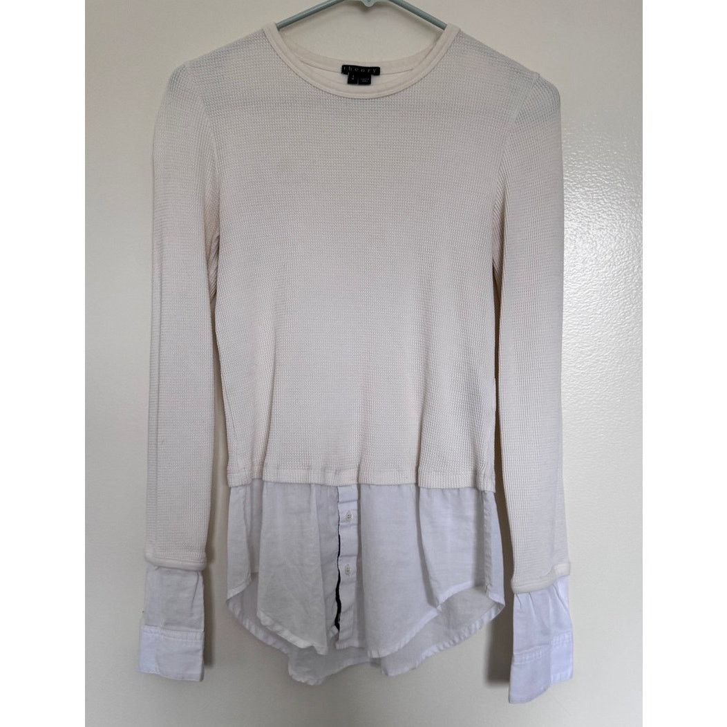 Theory Theory Mikaela Layered Top in Cream/White Size Small Size S / US 4 / IT 40 - 3 Thumbnail