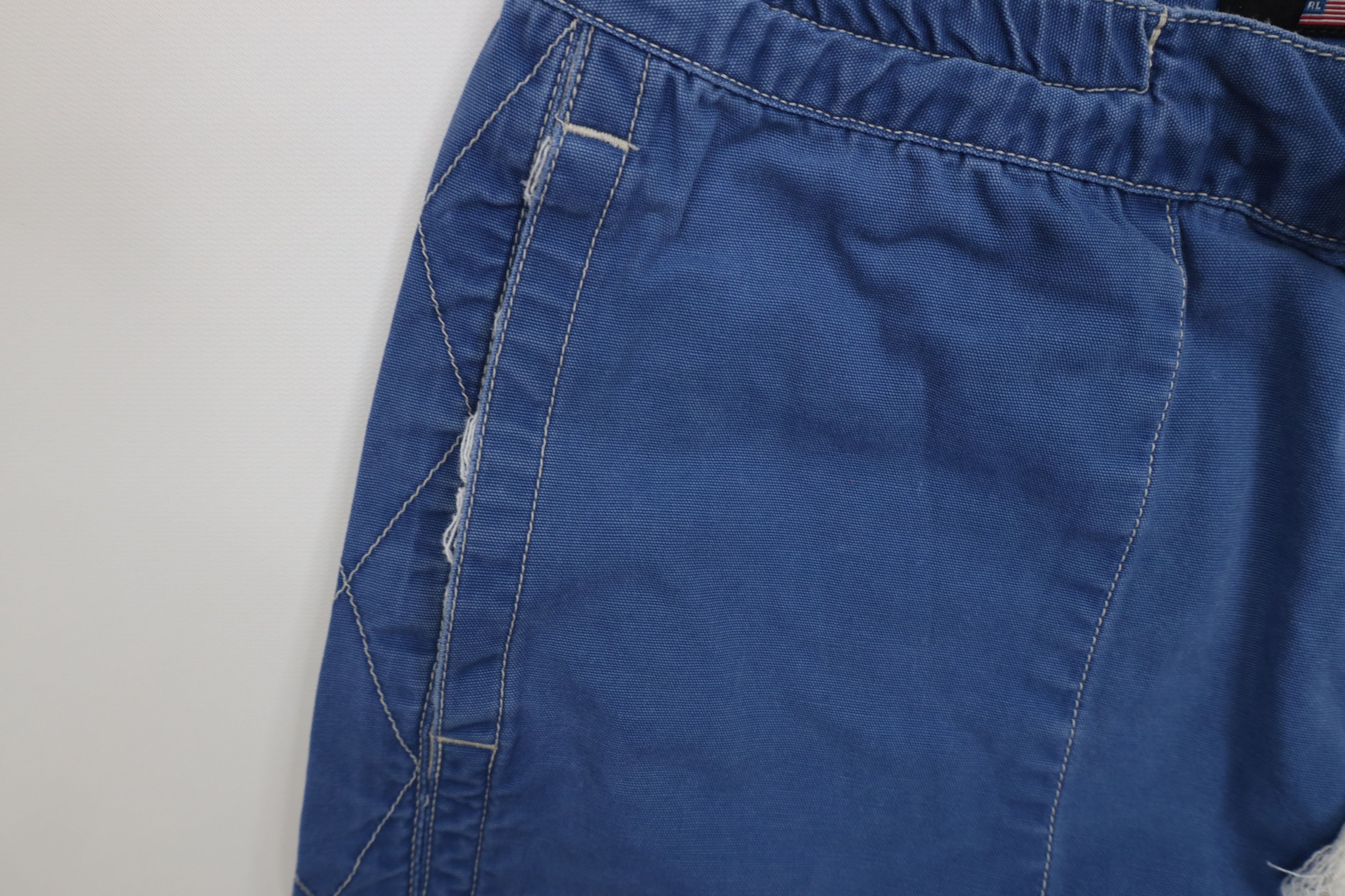 Polo Ralph Lauren Vintage 90s Ralph Lauren Spell Button Fly Canvas Shorts Blue Size US 30 / EU 46 - 7 Thumbnail