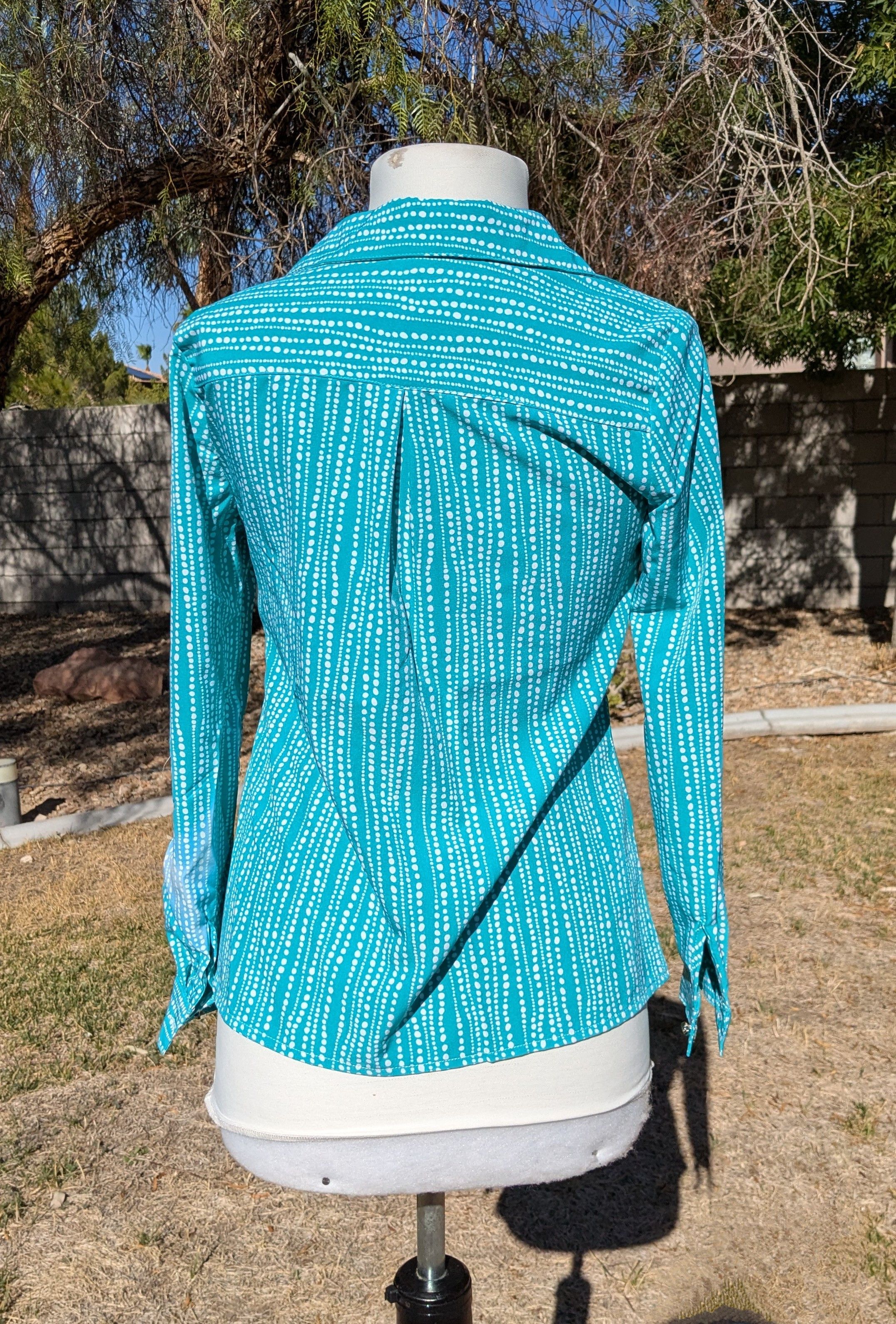 Other DISCOLORED Aquarius Bubbles Notations Petite Blouse Shirt Size S / US 4 / IT 40 - 4 Thumbnail