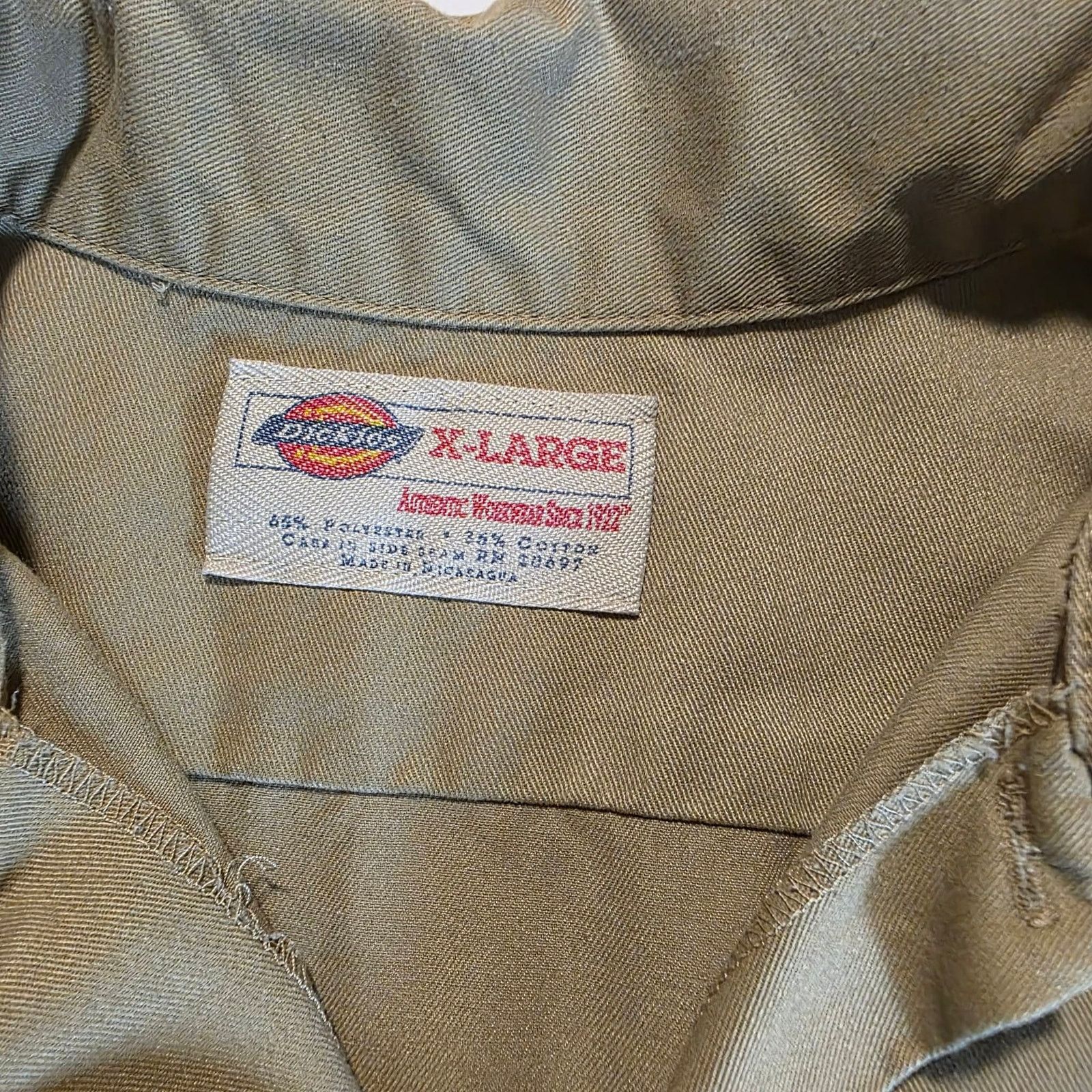 Dickies Dickies Work Shirt Men's XL Tan Long Button Up Dual Pocket Size US XL / EU 56 / 4 - 3 Thumbnail