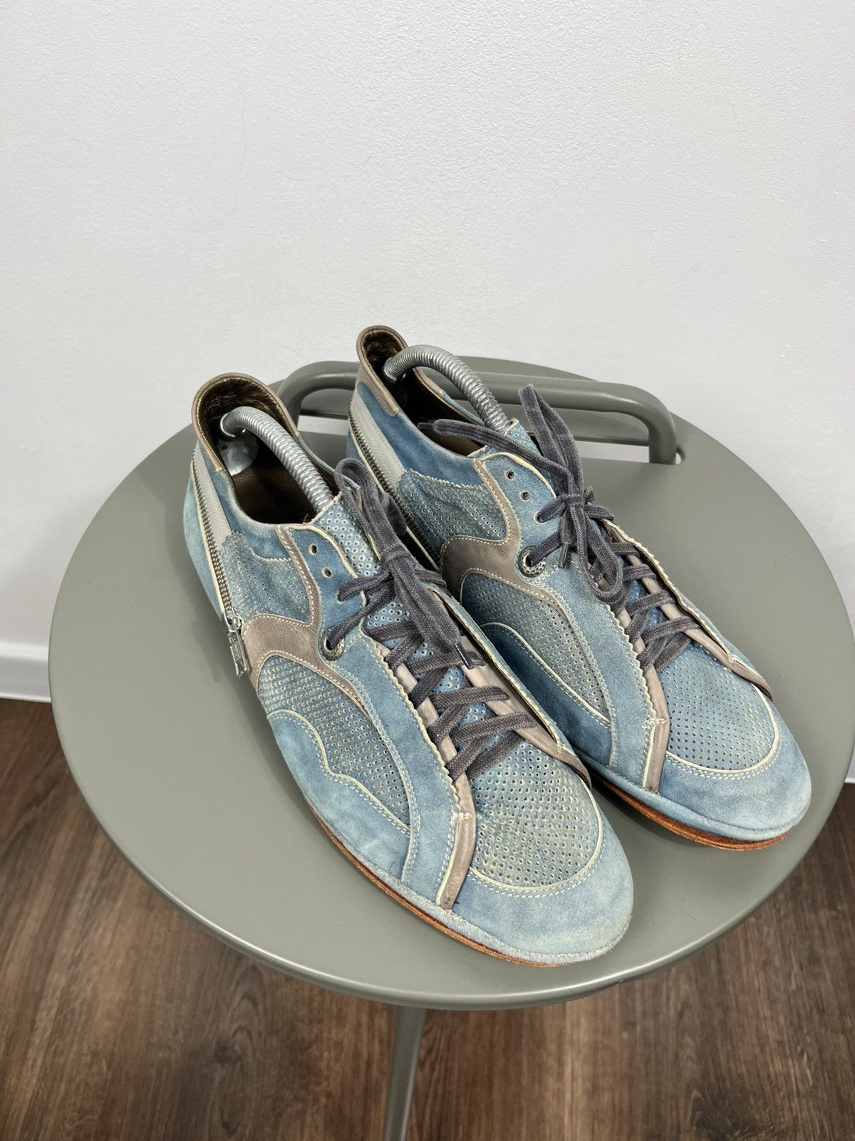 Other RG Italian Suede Leather Shoes Side Zip Perforated EU 42.5 Size US 9.5 / EU 42-43 - 5 Thumbnail