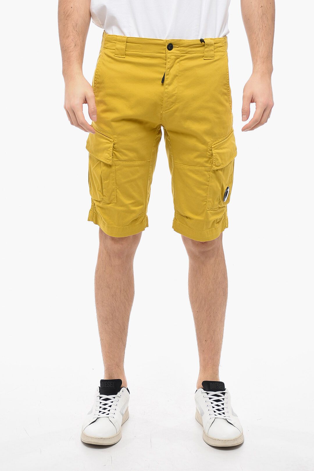 image of C P Company Og1Mm0424 6 Pockets Cargo Bermuda Short In Yellow, Men's (Size 32)