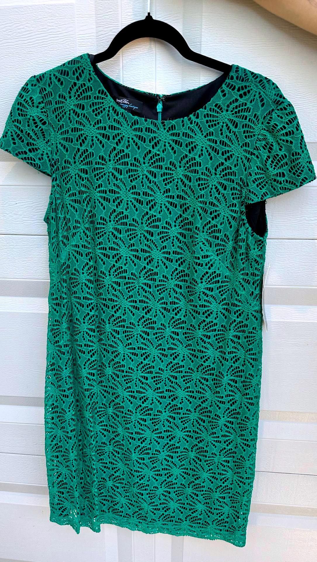 Designer Ivy & Blu Maggy Boutique Green Lace Dress - Size 16 Size XXL / US 16-18 / IT 52-54 - 1 Thumbnail