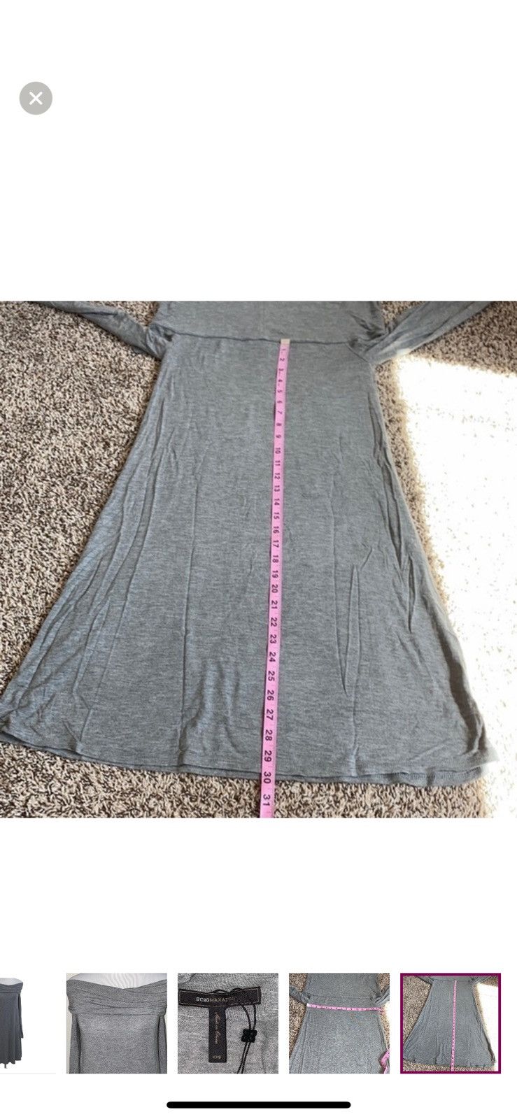 Bcbgmaxazria BCBGmaxazria XXS off shoulder grey dress Size XXS / US 00 / IT 34 - 4 Thumbnail