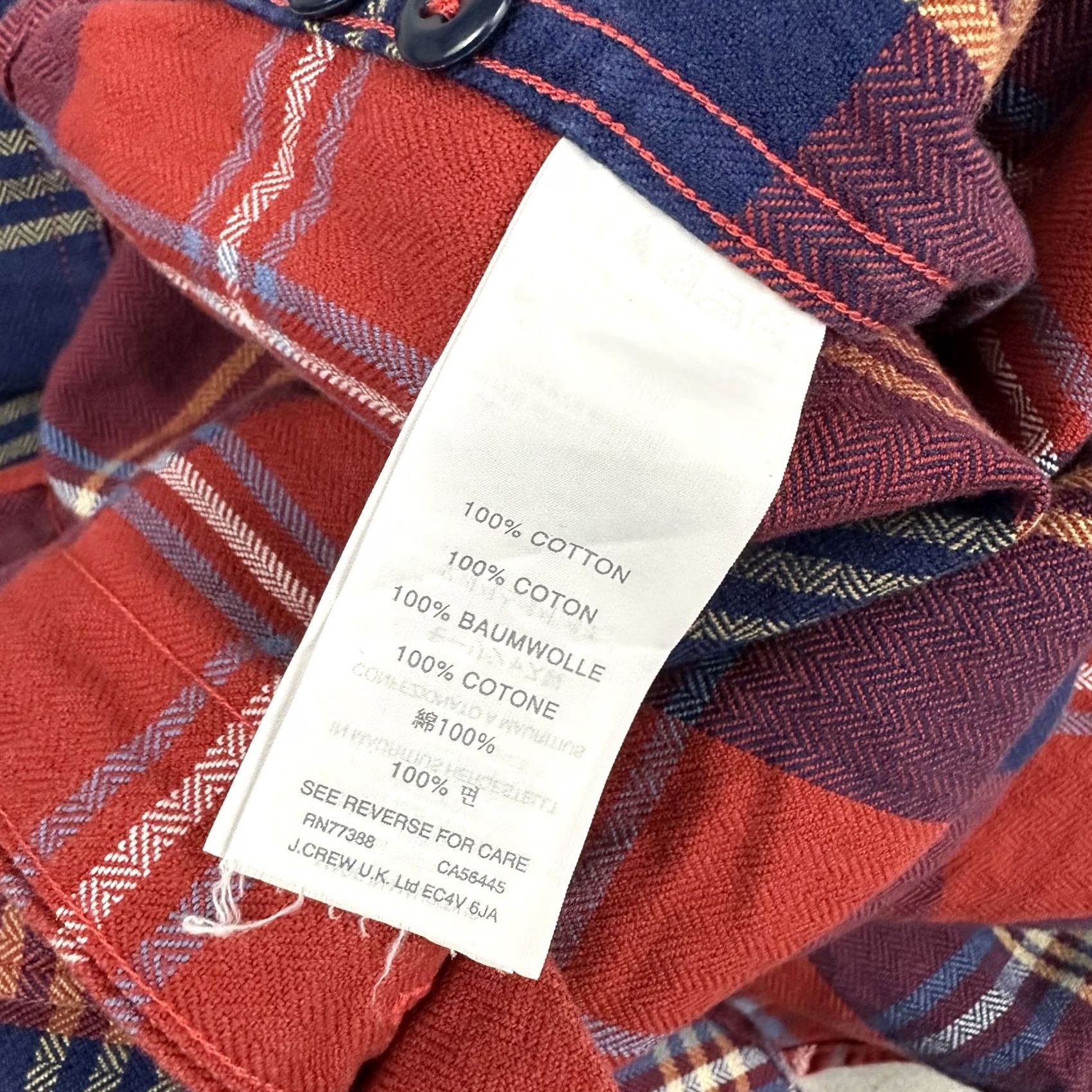 J.Crew J. Crew Shirt Men Small Red Blue Plaid Button Up Flap Pockets S Size US S / EU 44-46 / 1 - 5 Thumbnail