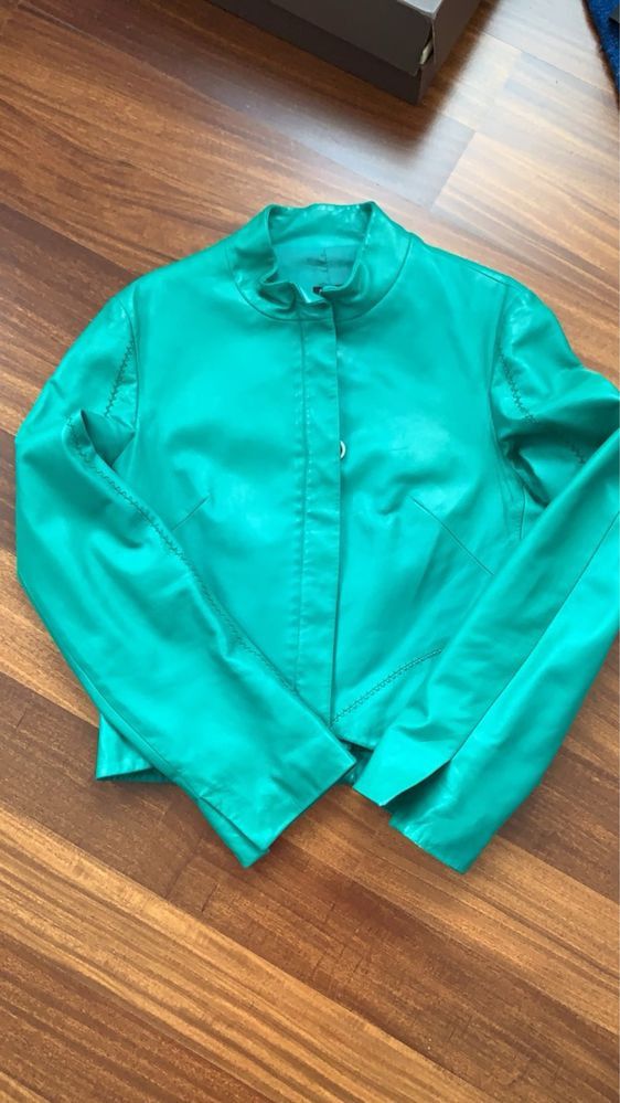 Versus Versace Versace Versus Emerald Leather Jacket Size S / US 4 / IT 40 - 8 Thumbnail