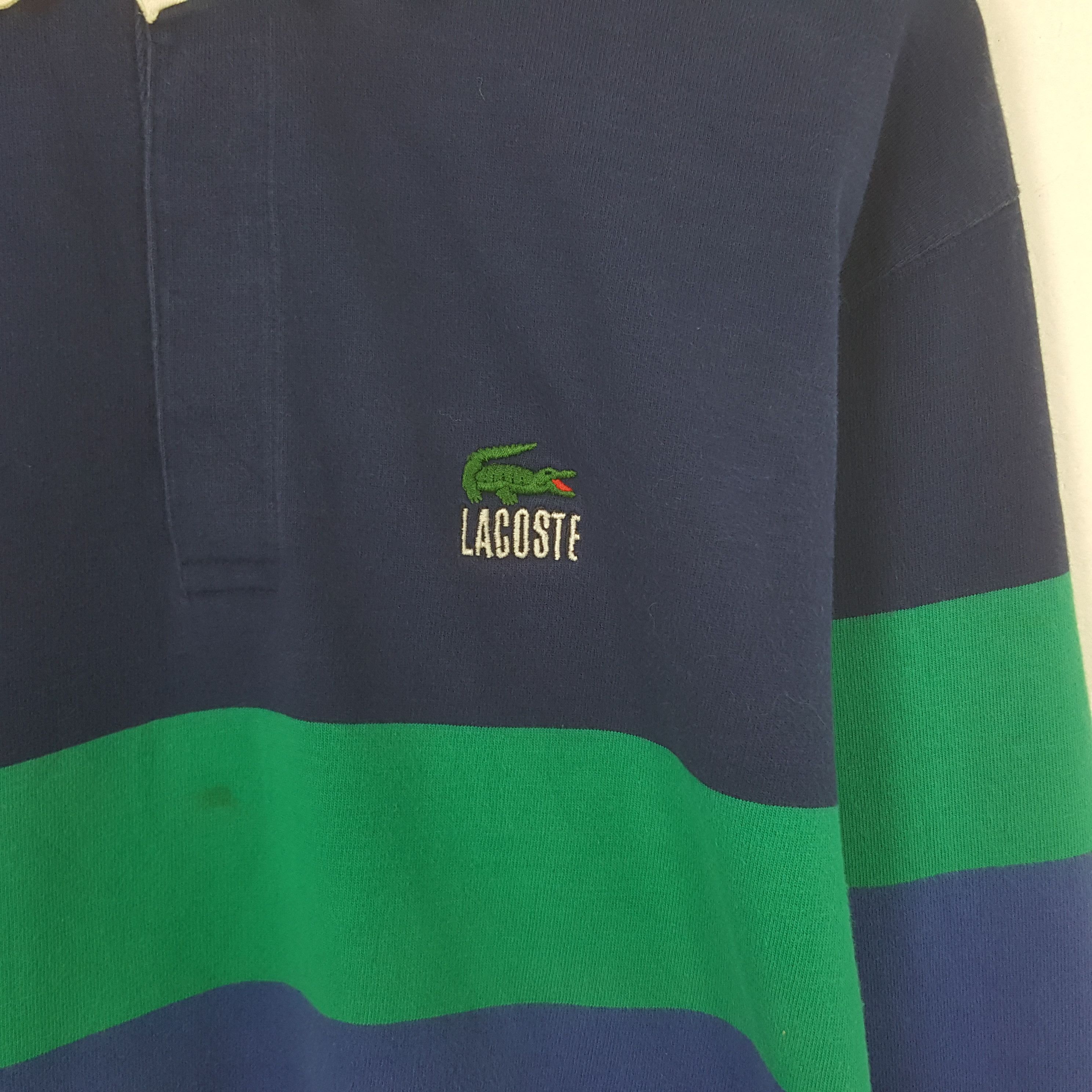 Lacoste Vintage Lacoste Rugby Striped Sport Polos Shirt Size US L / EU 52-54 / 3 - 2 Thumbnail