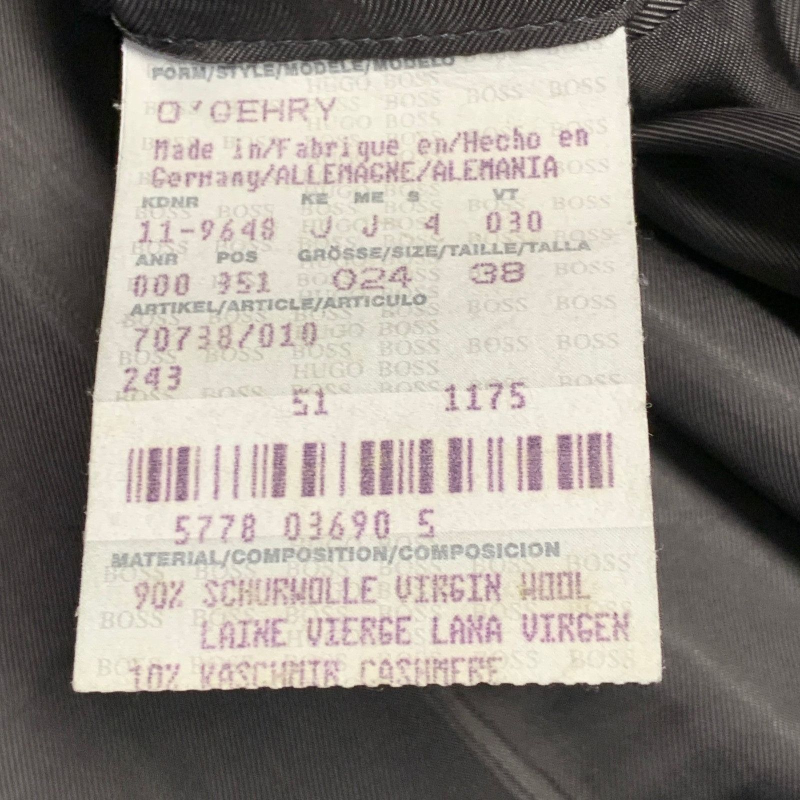 Brown Black Virgin Wool Cashmere Windowpane Sport Coat