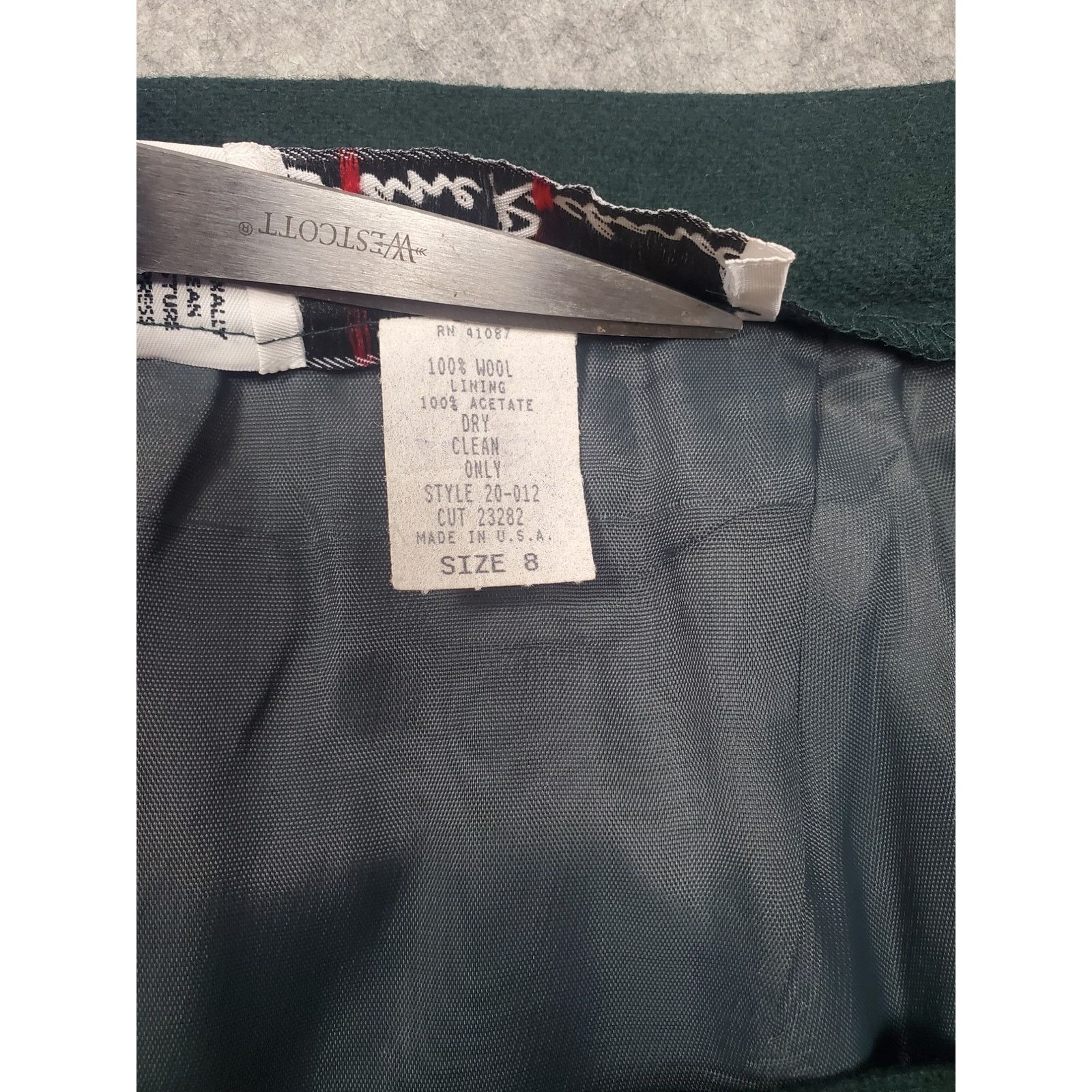 Other Vintage Womens Diane Richard 8 Green Wool Midi Pencil Skirt Size 30" / US 8 / IT 44 - 4 Thumbnail