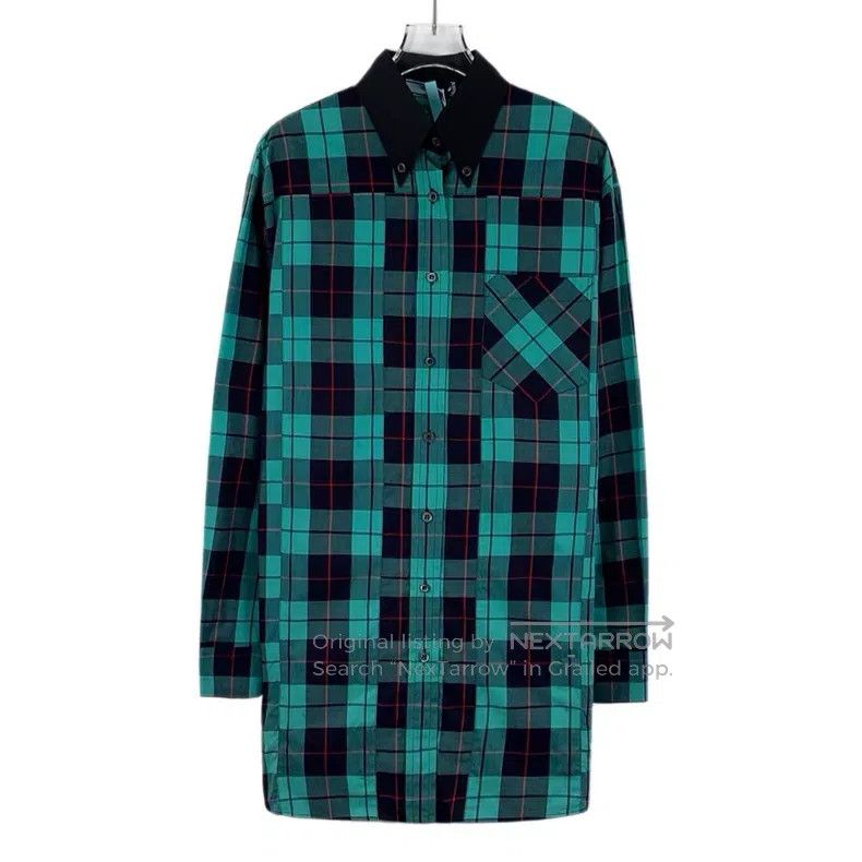Prada Prada Color-blocked plaid cotton lapel single-breasted lon Size XS / US 0-2 / IT 36-38 - 1 Thumbnail