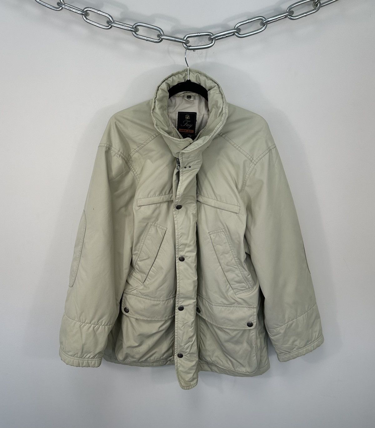 Fay Vintage Fay Stadium For Ema Cream Luxury Nylon Coat Jacket Size US L / EU 52-54 / 3 - 1 Thumbnail