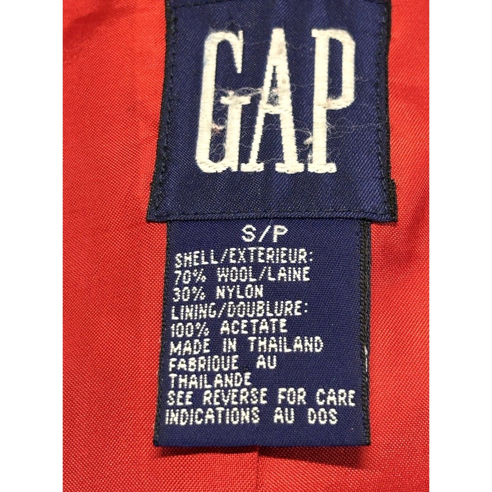 Gap VINTAGE Gap Women's Red Wool Blend Blazer Jacket Small 90s Size S / US 4 / IT 40 - 7 Thumbnail