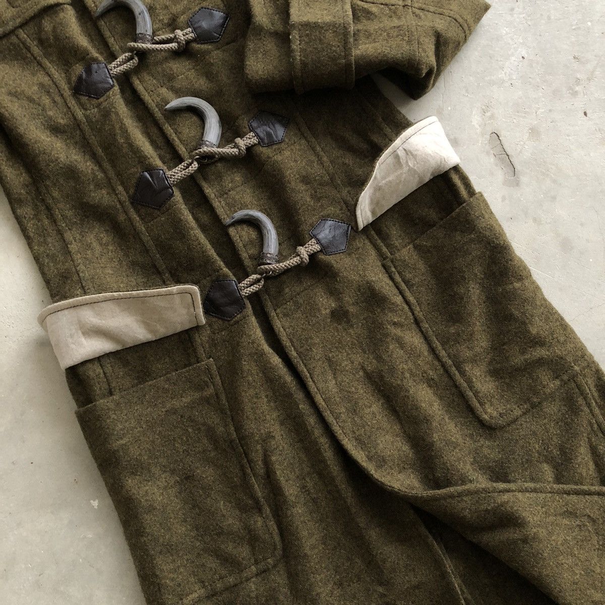 Jean Paul Gaultier JEAN PAUL GAULTIER Very Rare Design Long Wool Duffle Coat Size US XXS / EU 40 - 11 Thumbnail