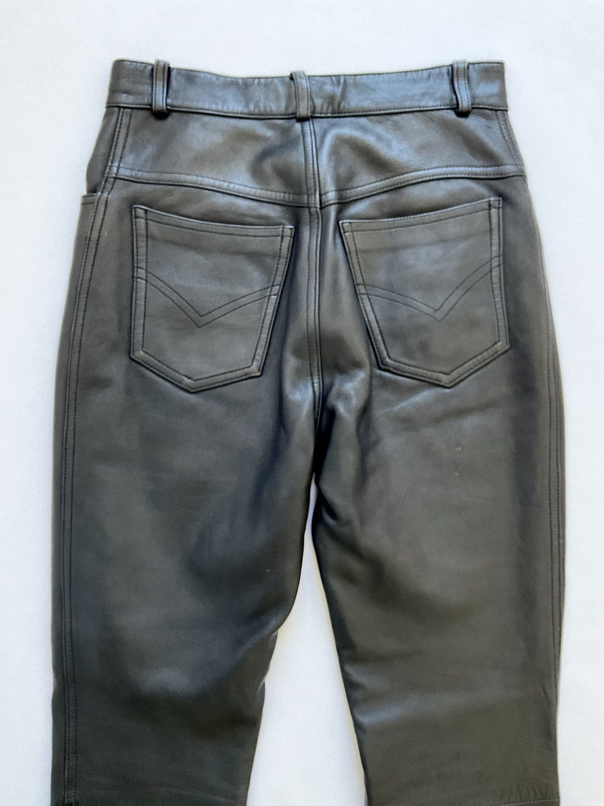 Vintage Black leather pants Size 26" / US 2 / IT 38 - 9 Thumbnail