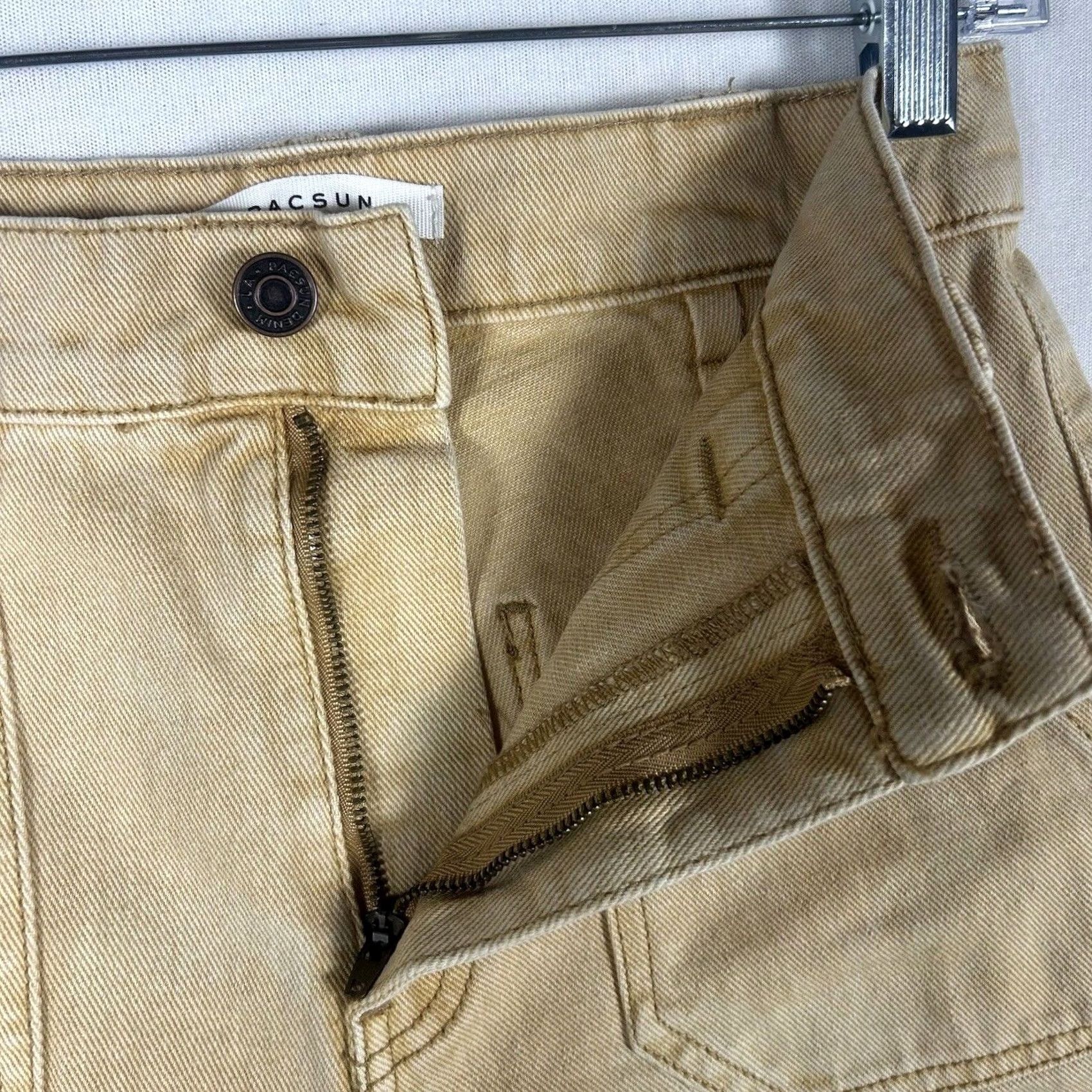 Pacsun PacSun High Rise Womens Denim Shorts Size 27 Yellow Festival Cheeky 2.5" Inseam Size 27" / US 4 / IT 40 - 2 Thumbnail