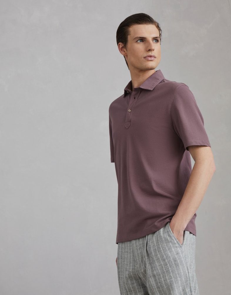 Brunello Cucinelli o1w1db10825 Polo T-Shirt in Brown Size US S / EU 44-46 / 1 - 1 Thumbnail