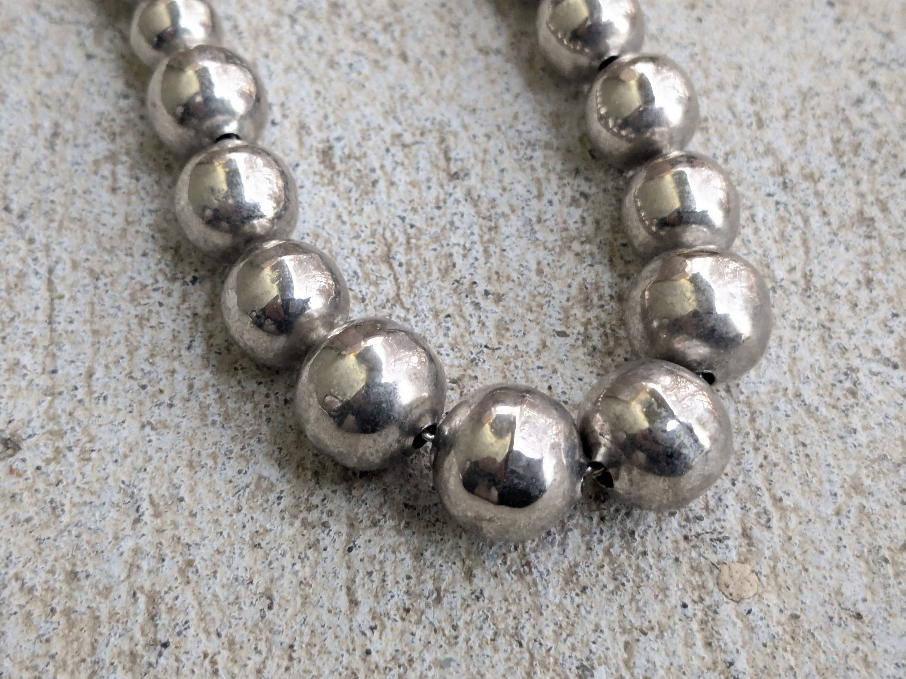 Sterling Silver Sterling Silver Necklace Ball Round Graduated Beads 18" Size ONE SIZE - 4 Thumbnail