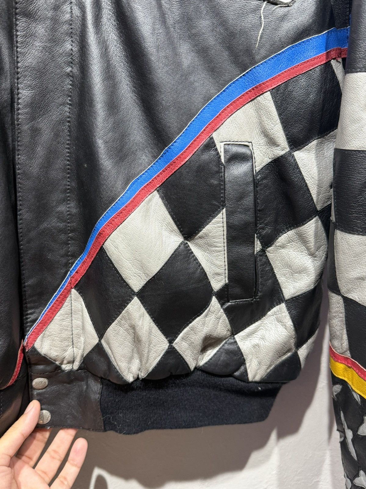 Jeff Hamilton Vintage Jeff Hamilton Nascar Leather jacket Size US L / EU 52-54 / 3 - 8 Thumbnail