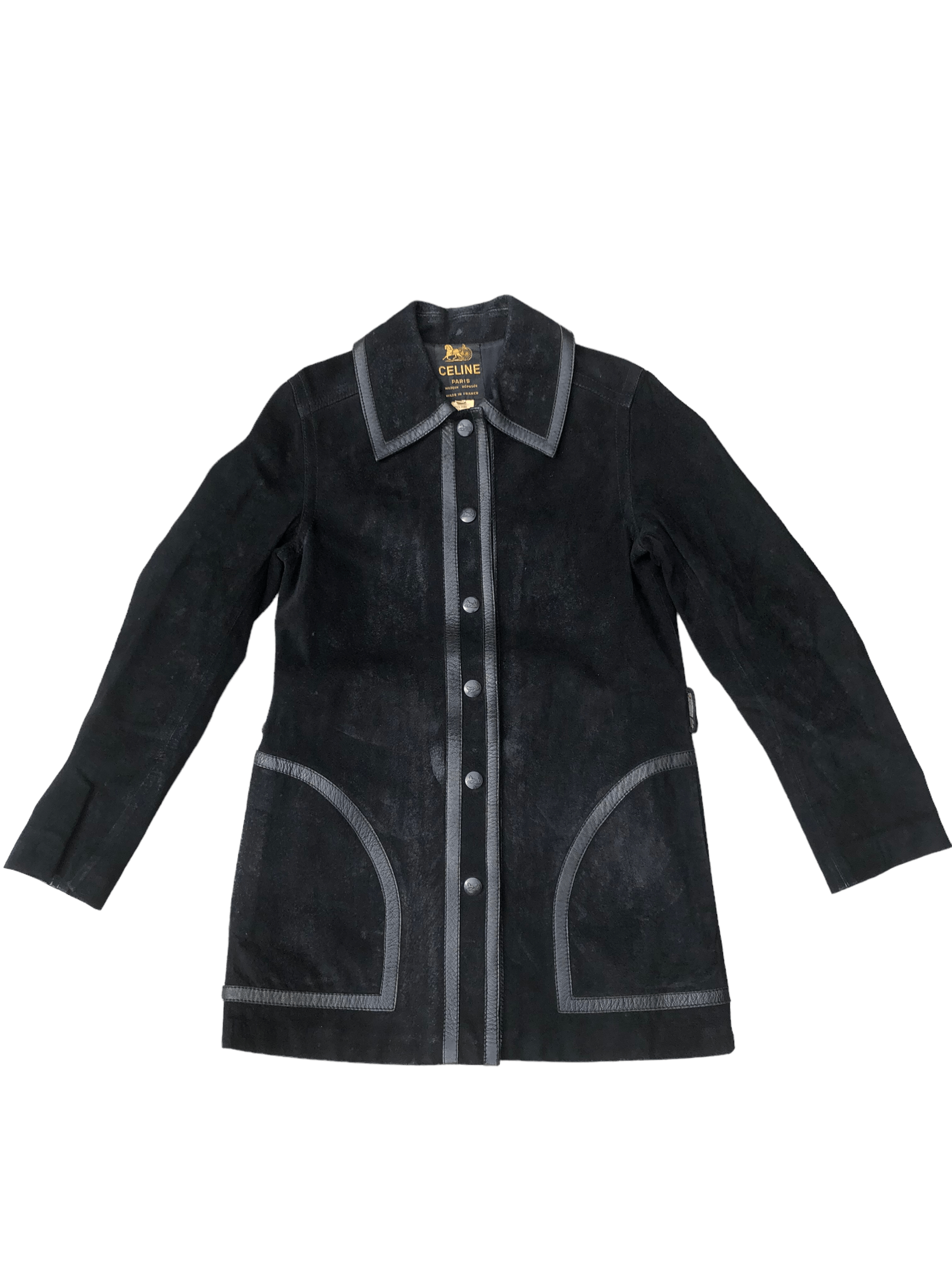 Celine 💯Vintage 70/80s CELINE PARIS Modele Dispose Pigskin Coat Size L / US 10 / IT 46 - 1 Thumbnail