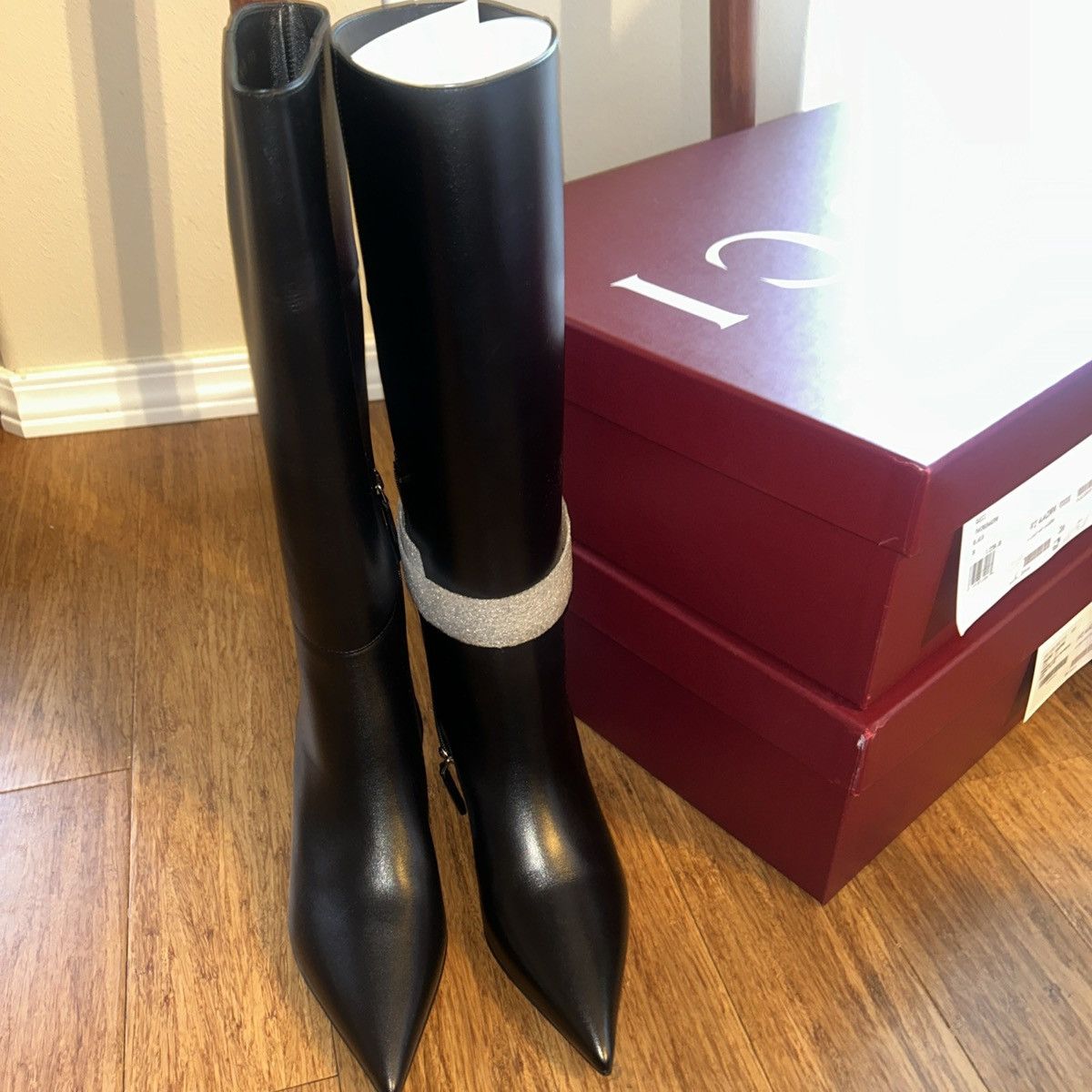 Gucci Gucci Signoria Black Leather Knee-High Boots 4.5cm Size US 6 / IT 36 - 7 Thumbnail