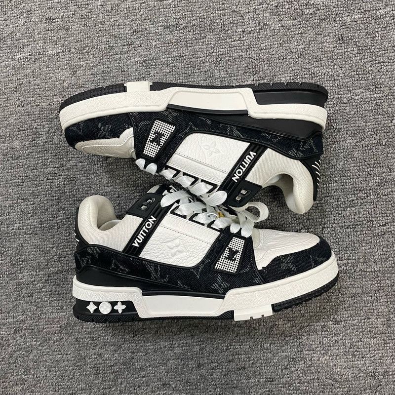 Louis Vuitton Louis Vuitton Black White Trainer Low-Top Sneakers Size US 7 / IT 37 - 5 Thumbnail