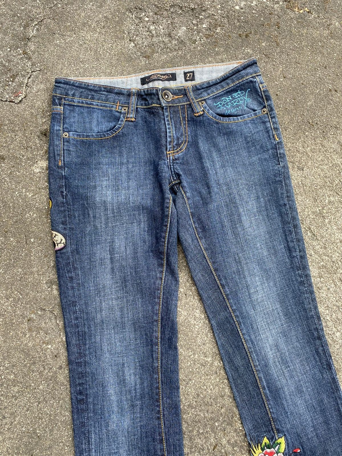 Christian Audigier × Ed Hardy × Vintage Christian Audigier Vintage Y2k Denim Pant Rare Hype Ed Hardy Size 27" / US 4 / IT 40 - 5 Thumbnail
