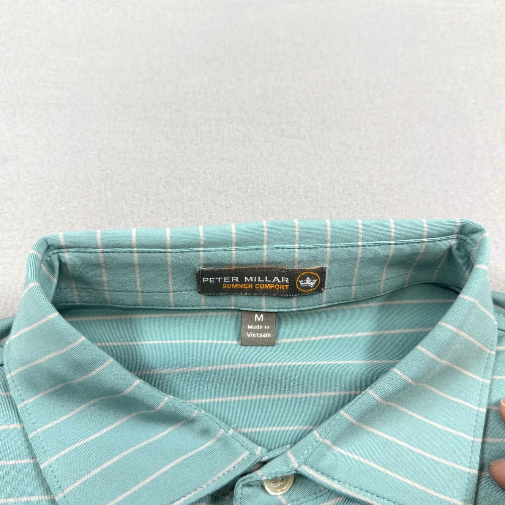 Peter Millar Peter Millar Polo Shirt Mens M Green Striped Summer Comfort Golf Ponte Vedra Size US M / EU 48-50 / 2 - 3 Thumbnail