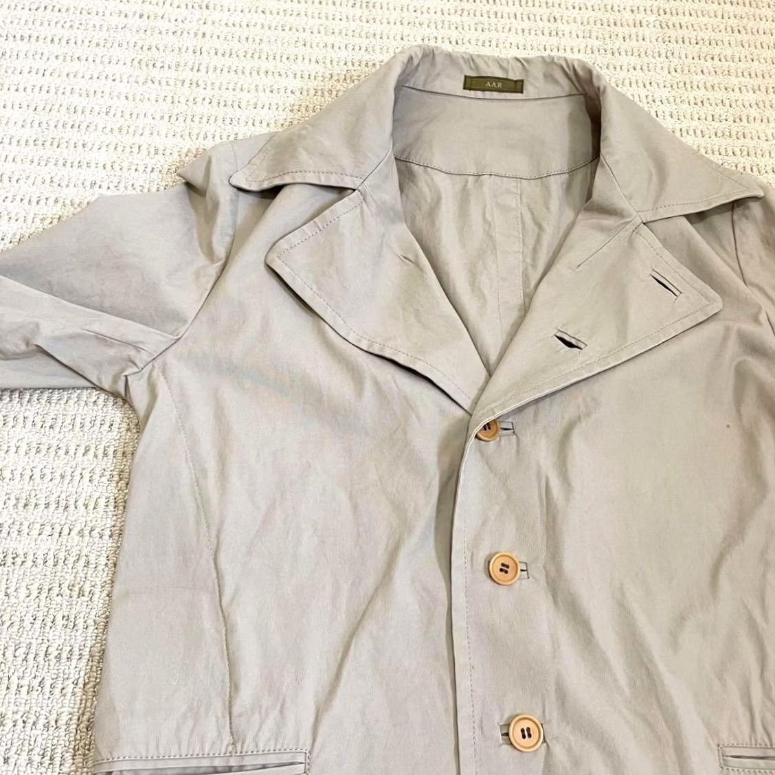 Yohji Yamamoto YOHJI YAMAMOTO A.A.R. CHESTER COAT SIZE M GRAY BEIGE COTTON SHORT USED MEN Size US 31 - 3 Thumbnail