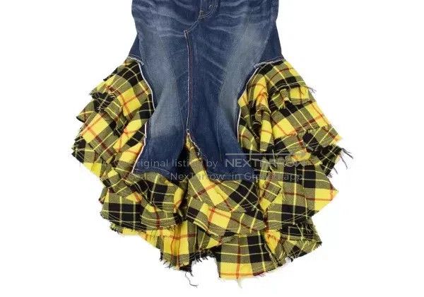 Junya Watanabe Junya Watanabe size S Blue Retro Plaid Patchwork Design Sk Size 23" - 6 Thumbnail