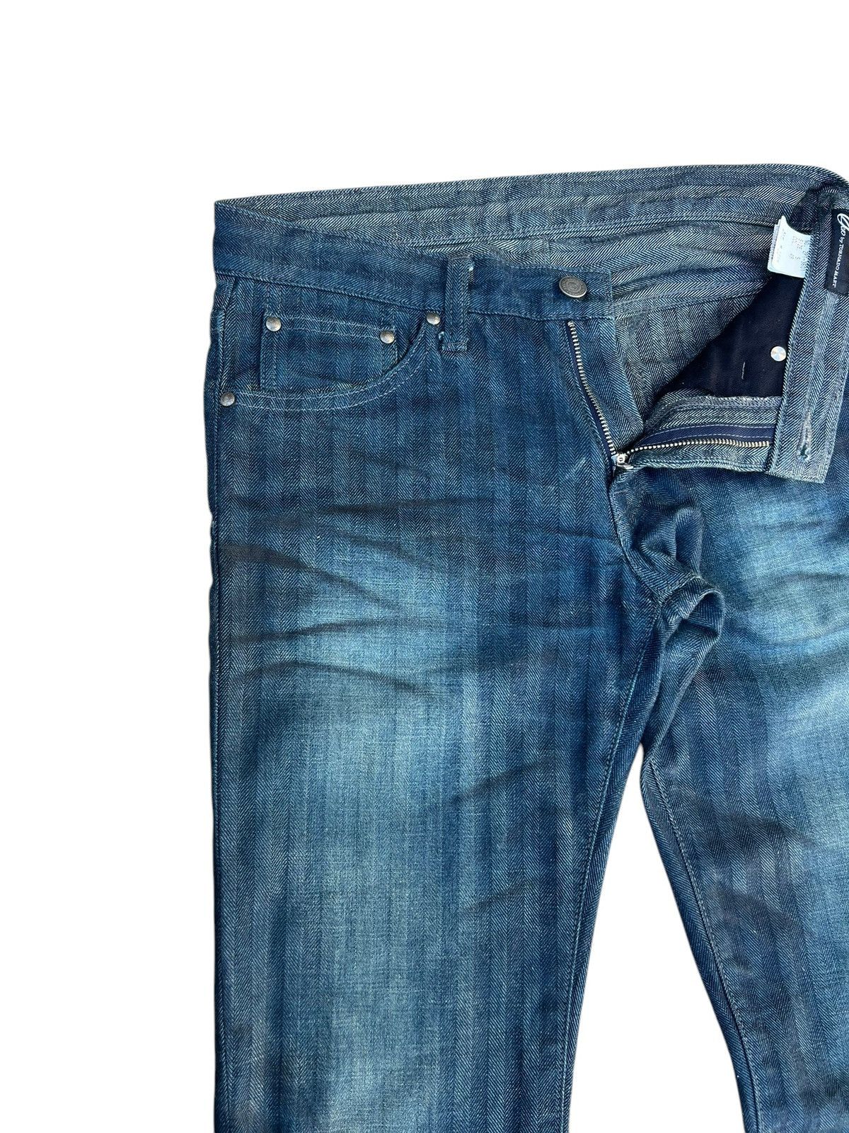 Tornado Mart Tornado Mart Striped HBT Waxed Denim Flare Jeans Size US 29 - 8 Thumbnail