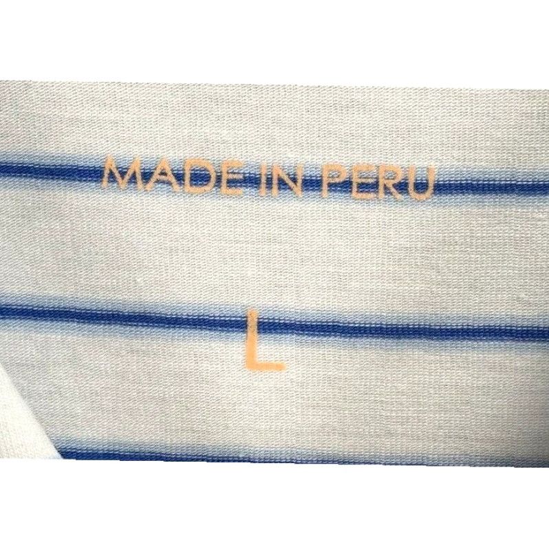 Vintage B. Draddy Polo Shirt Adult Large Blue Striped Pima Cotton Blend Rugby Casual Men Size US L / EU 52-54 / 3 - 4 Thumbnail