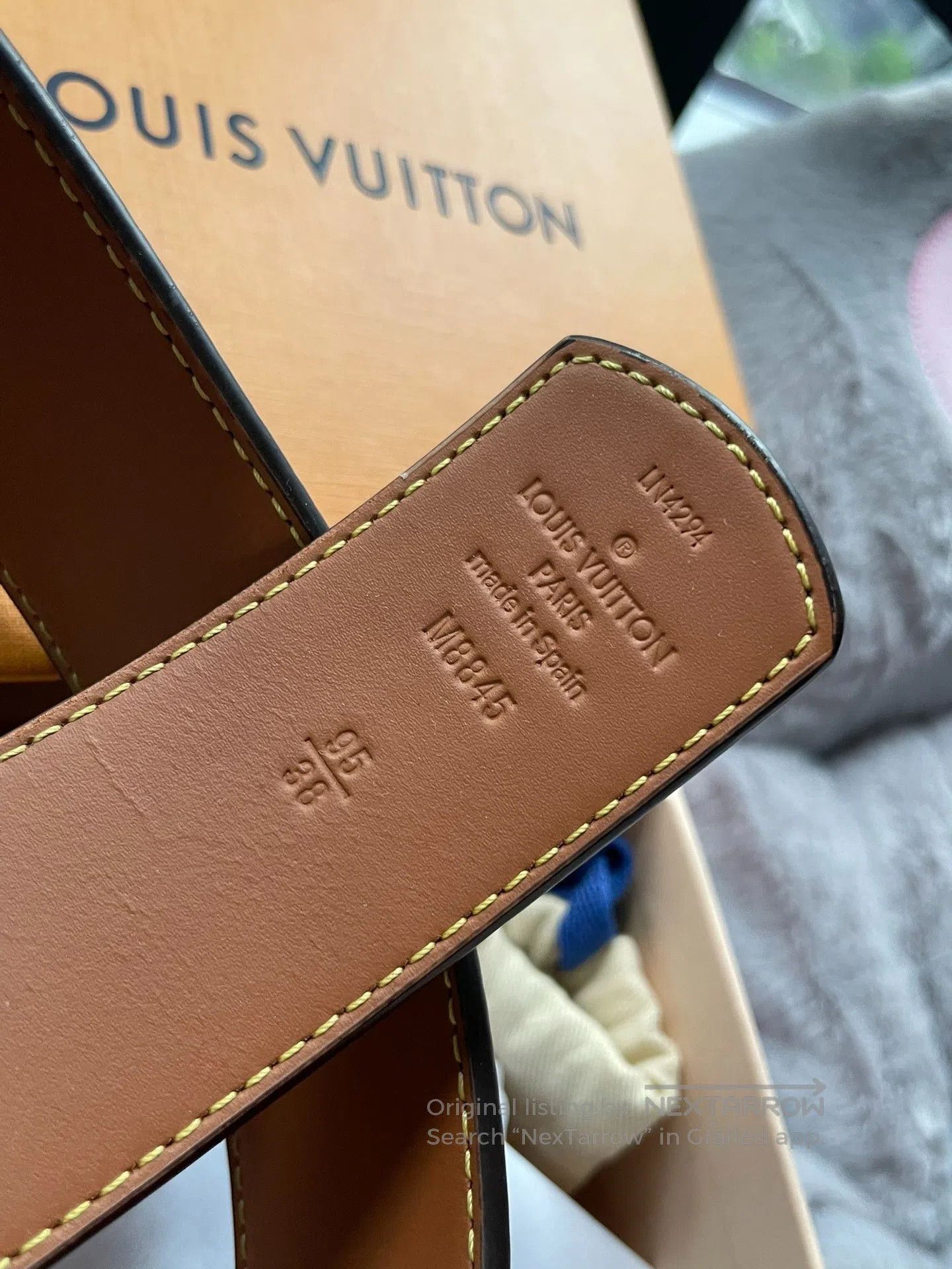 Louis Vuitton Louis Vuitton size 95 Brown Monogrammed Gold Buckle Belt| Size ONE SIZE - 5 Thumbnail