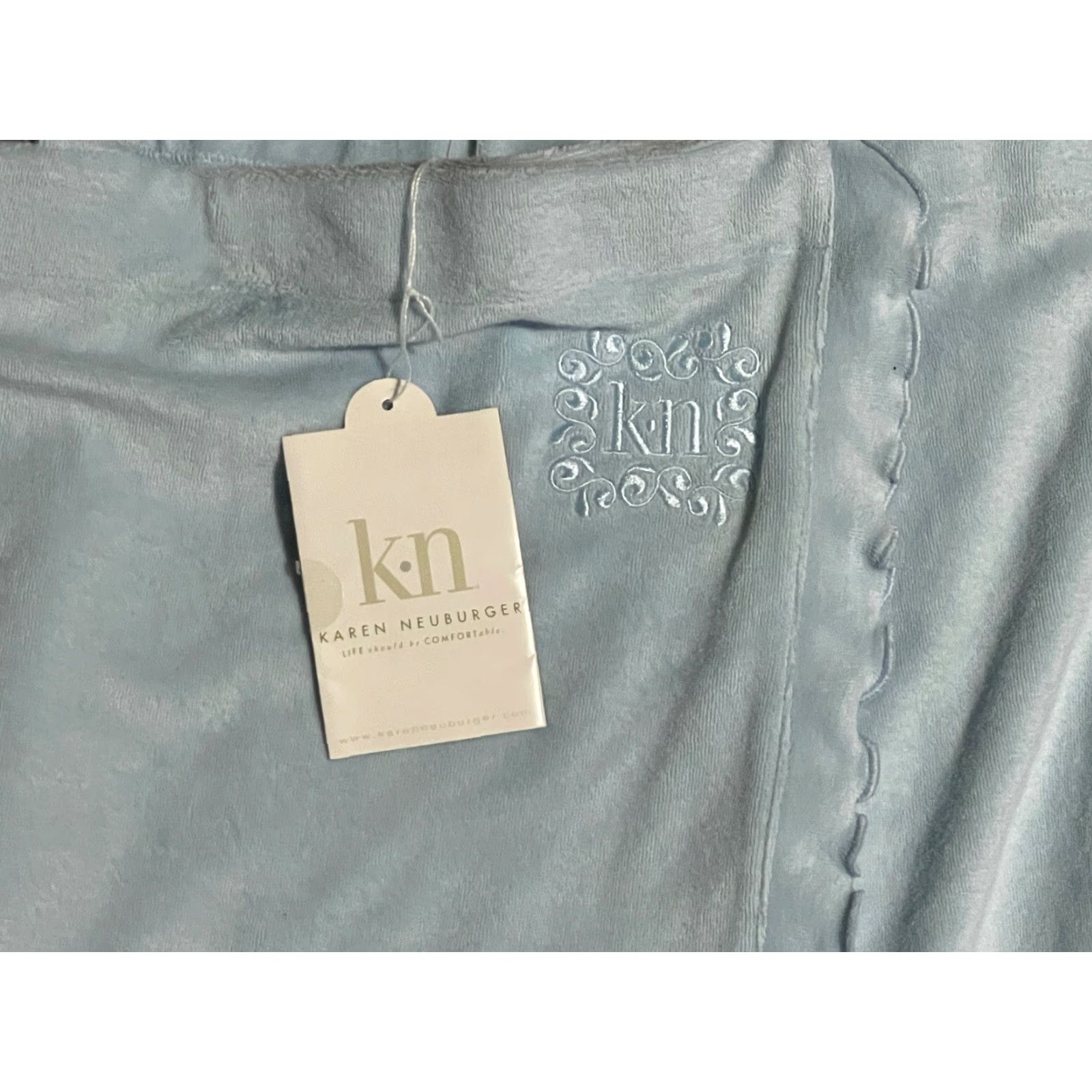Vintage Karen Neuburger Spa Shower Wrap Women XL Blue Cotton Blend Terry NWT Shower Wrap Size ONE SIZE - 2 Thumbnail