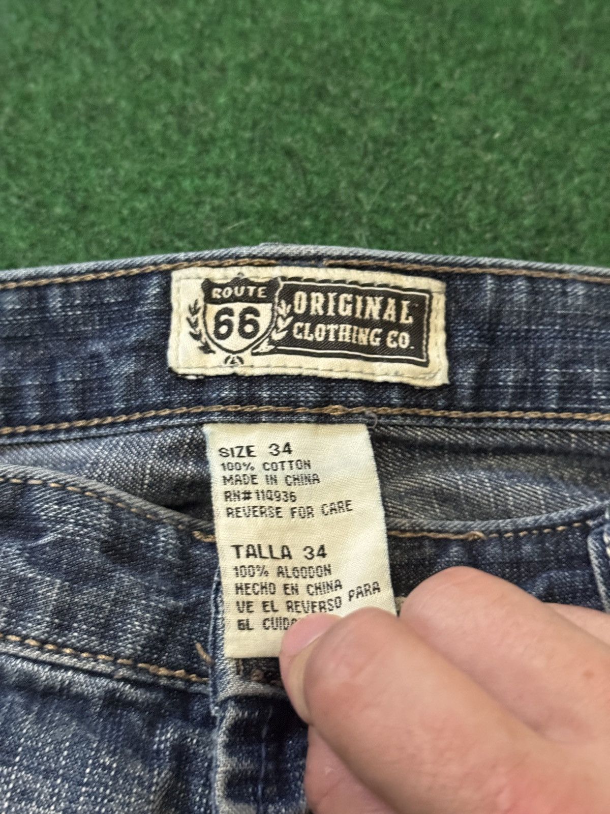 Route 66 Y2K Baggy Below Knee Grunge Hip Hop Skater Denim Shorts Size US 36 / EU 52 - 3 Thumbnail