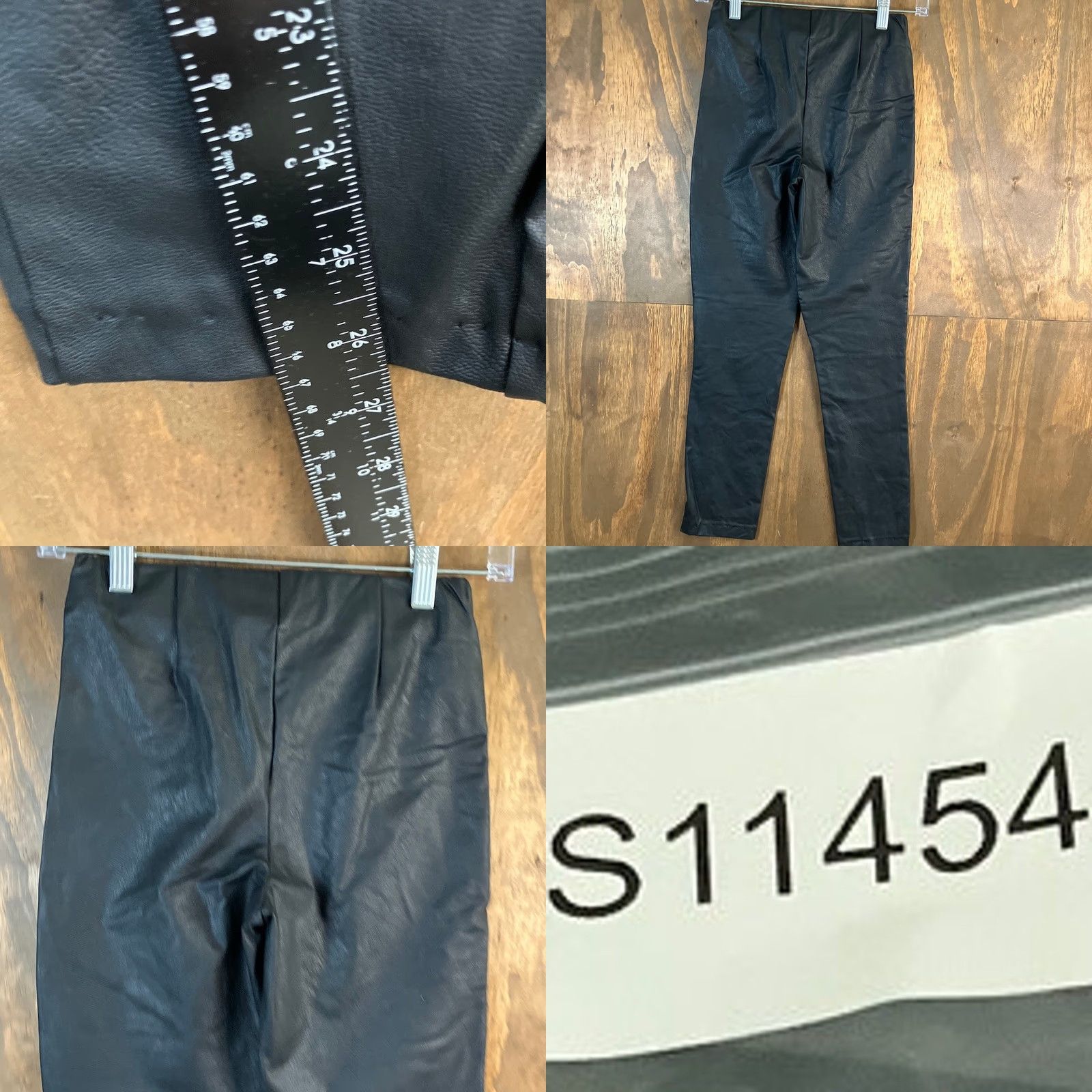 Good American Good American Womens Pants Black Faux Leather Moto Leggings Stretch Small Size 28" / US 6 / IT 42 - 8 Thumbnail