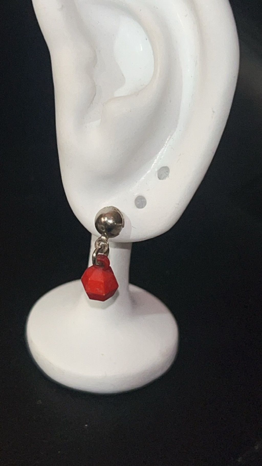 The Unbranded Brand Women's Unbranded Red Silver Drop Earrings One Size Size ONE SIZE - 1 Thumbnail