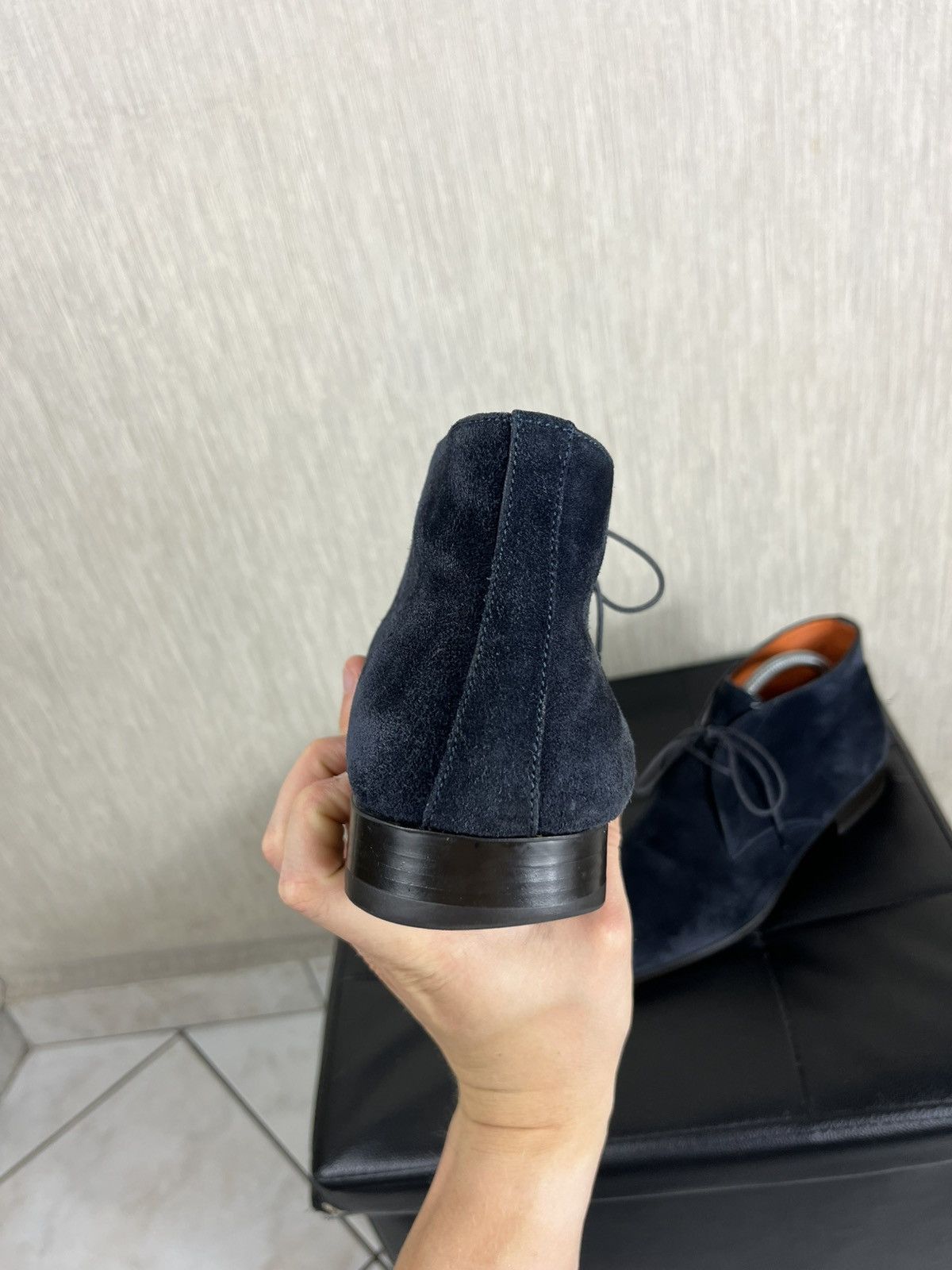 Santoni Santoni for Oger suede leather high top boots shoes handmade Size US 8.5 / EU 41-42 - 8 Thumbnail