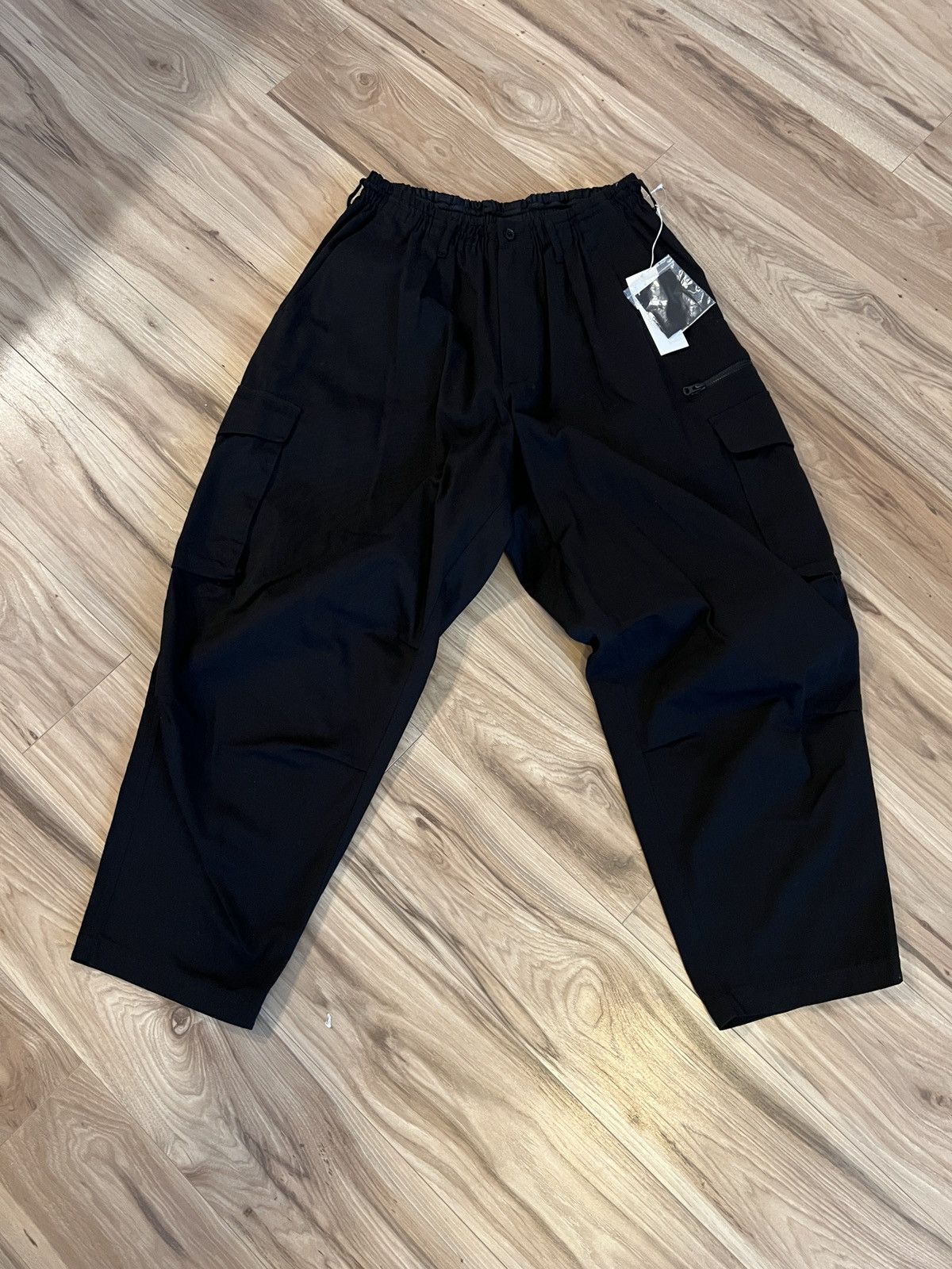 Yohji Syte Cotton Twill Knee Tuck Cargo Pants