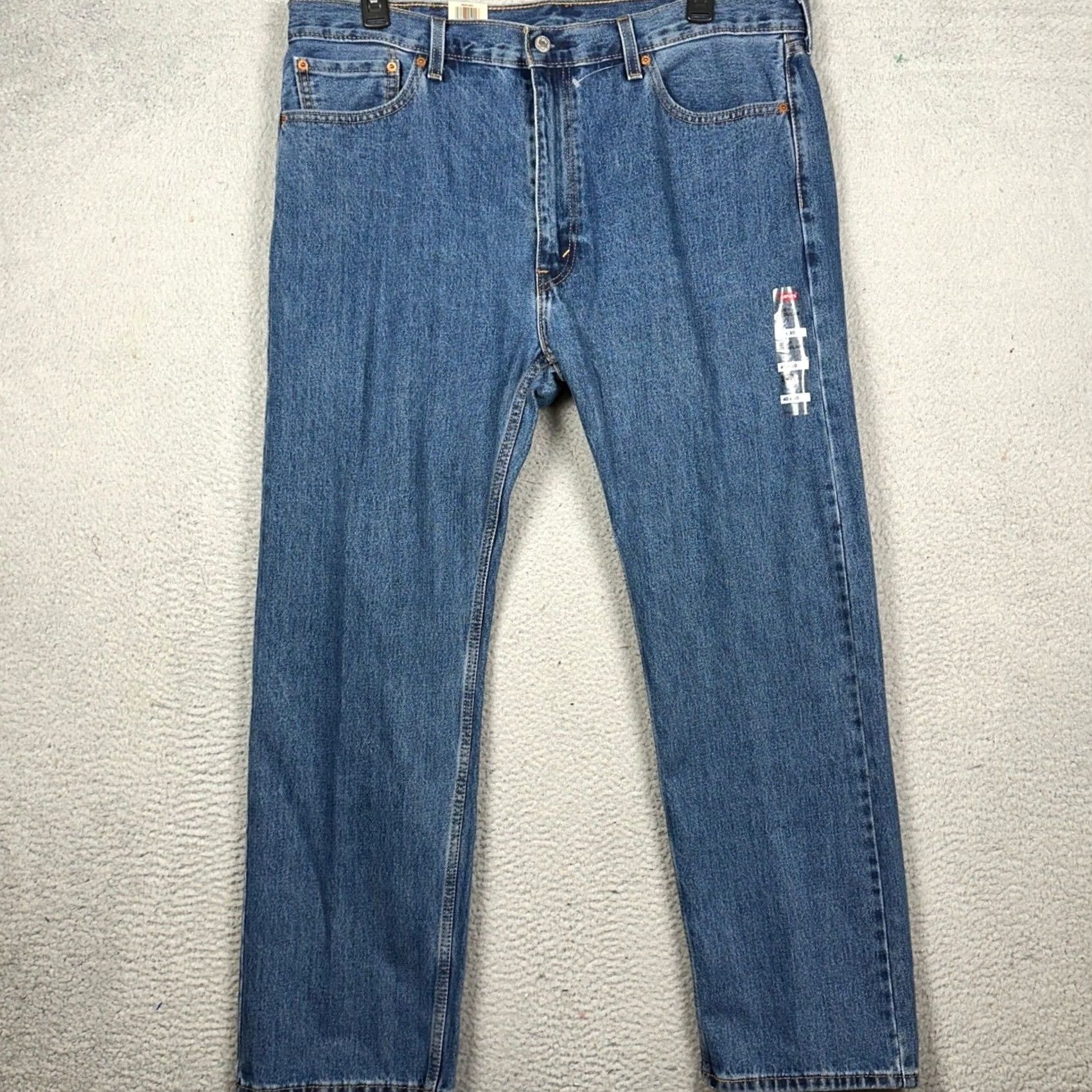 Levi's Levi's 505 Jeans Mens 40X30 Blue Regular Fit Straight 5 Pocket Denim Size US 40 / EU 56 - 2 Thumbnail