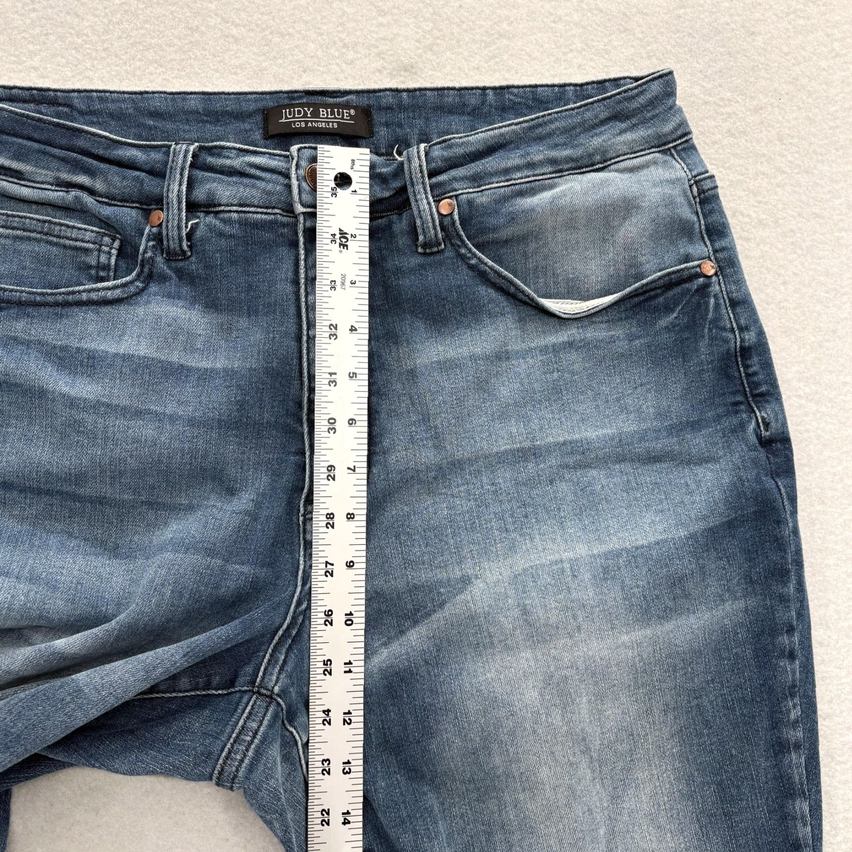 Denime VINTAGE: No | Judy Blue Jeans Womens 18W Blue Medium Wash Stretch Skinny Ankle Denim Preppy Size 40" / US 18 - 7 Thumbnail