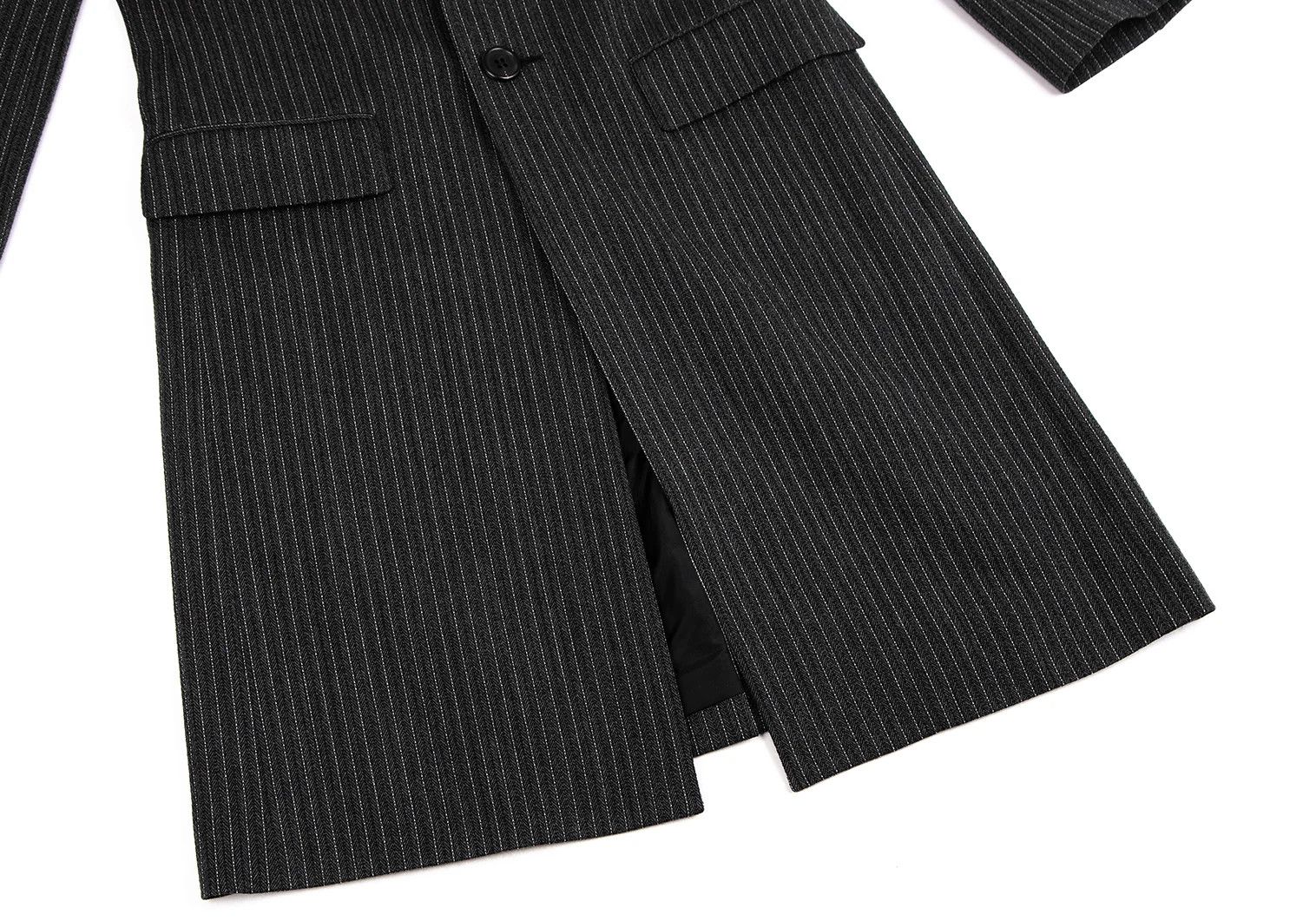 Jean Paul Gaultier Herringbone Stripe Overcoat in Gray Size 48 Size US M / EU 48-50 / 2 - 9 Thumbnail