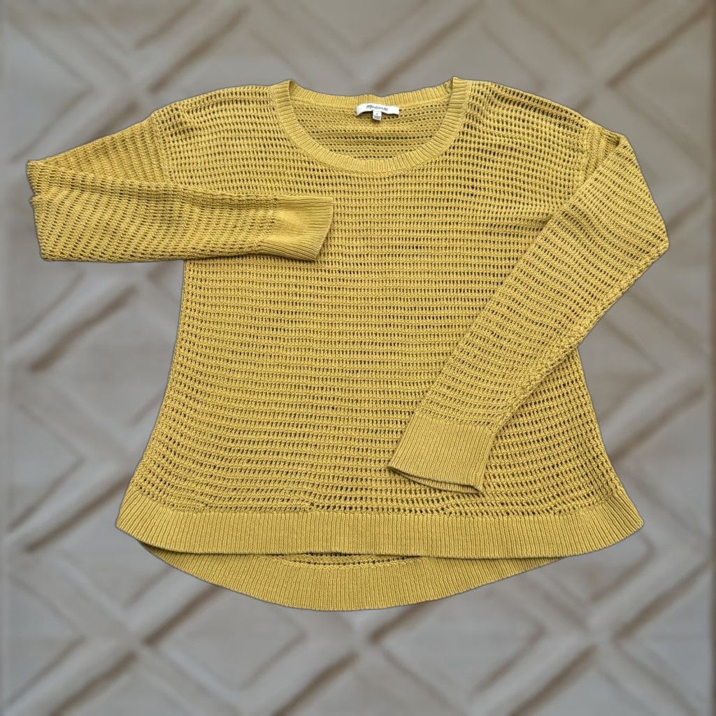 Madewell Madewell Women's Small Casual Fall Sweater Crochet Pullover Long Sleeve Yellow Cotton Streetwear Seasonal Size S / US 4 / IT 40 - 1 Thumbnail