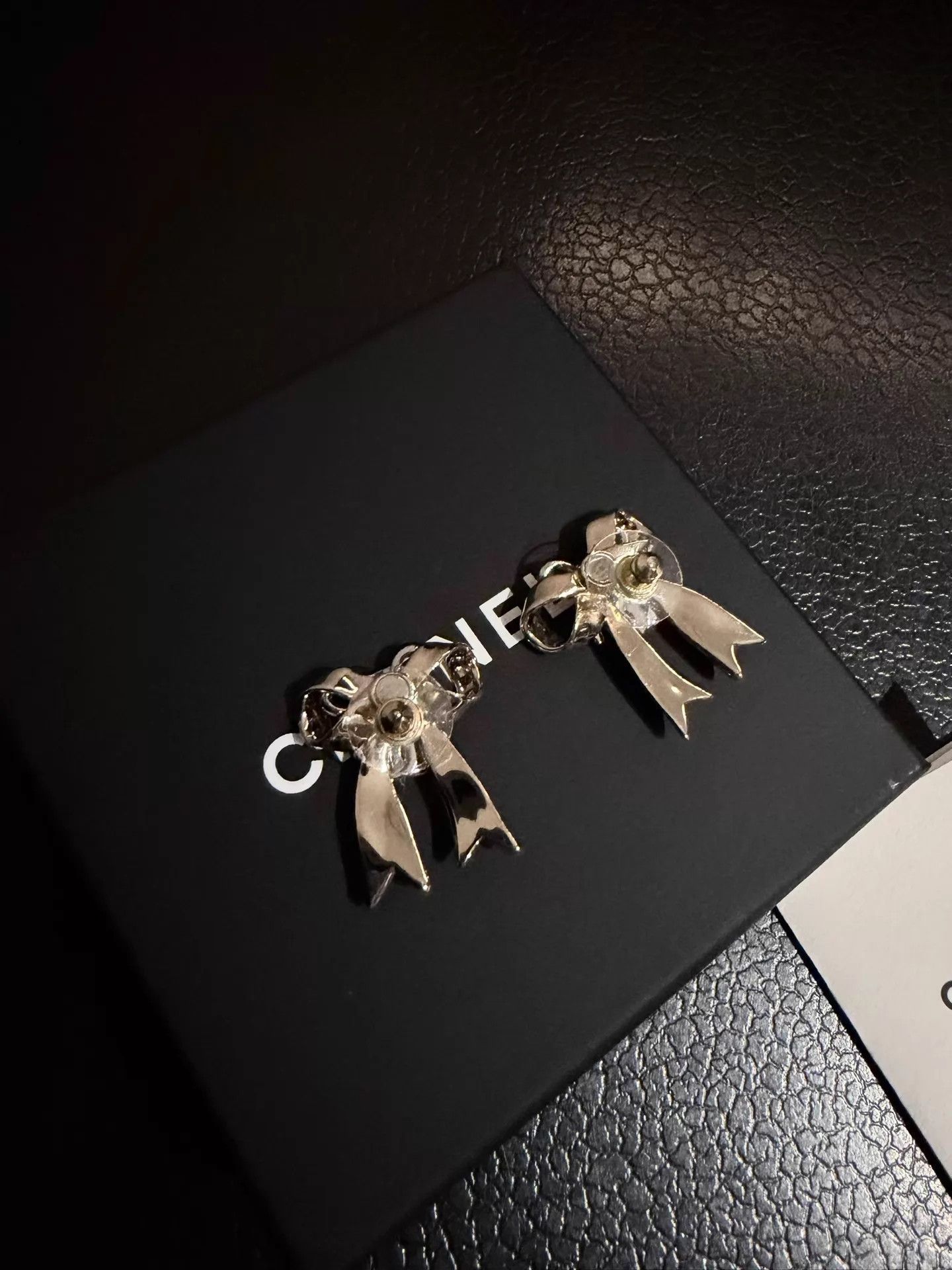 Chanel Chanel 25FW 2-Bow Gold Diamond Earrings Rare Authentic Size ONE SIZE - 2 Thumbnail